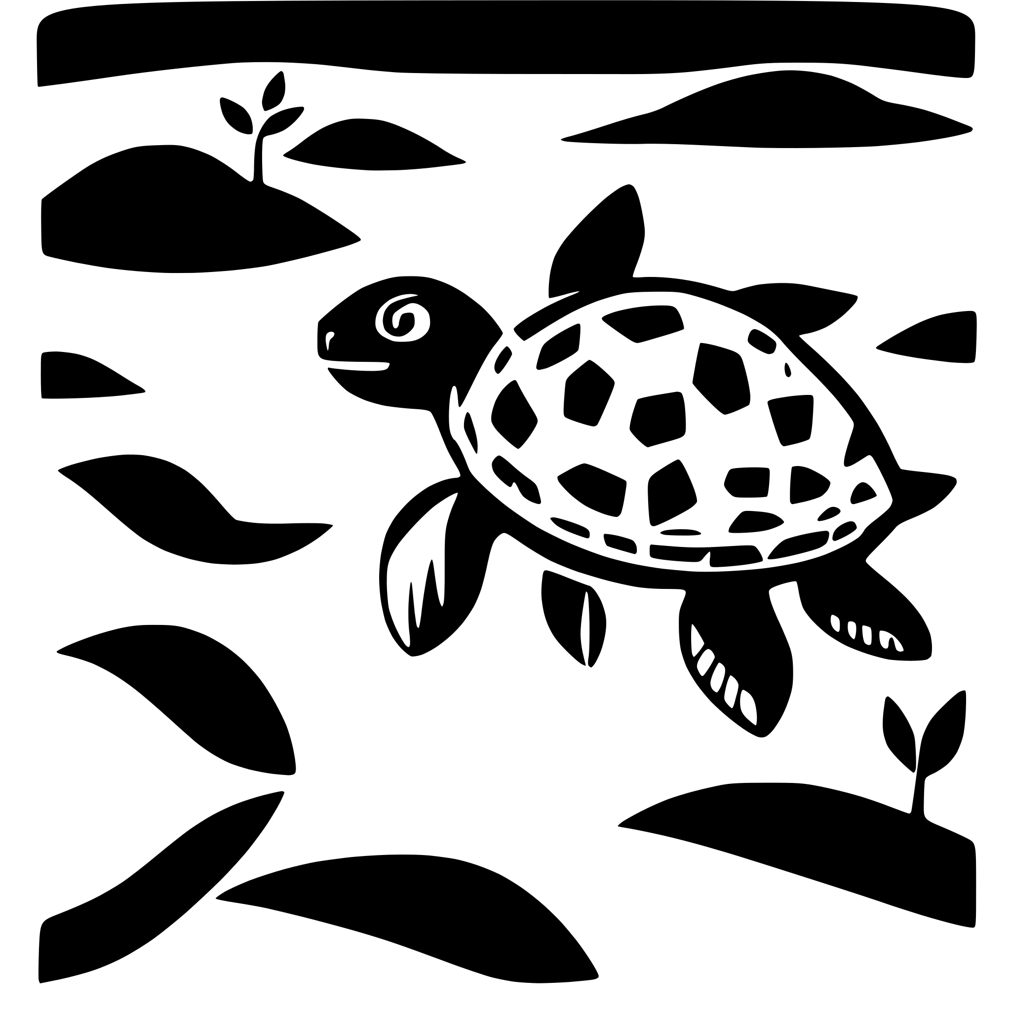 AI-generated SVG of a turtle swimming in a pond