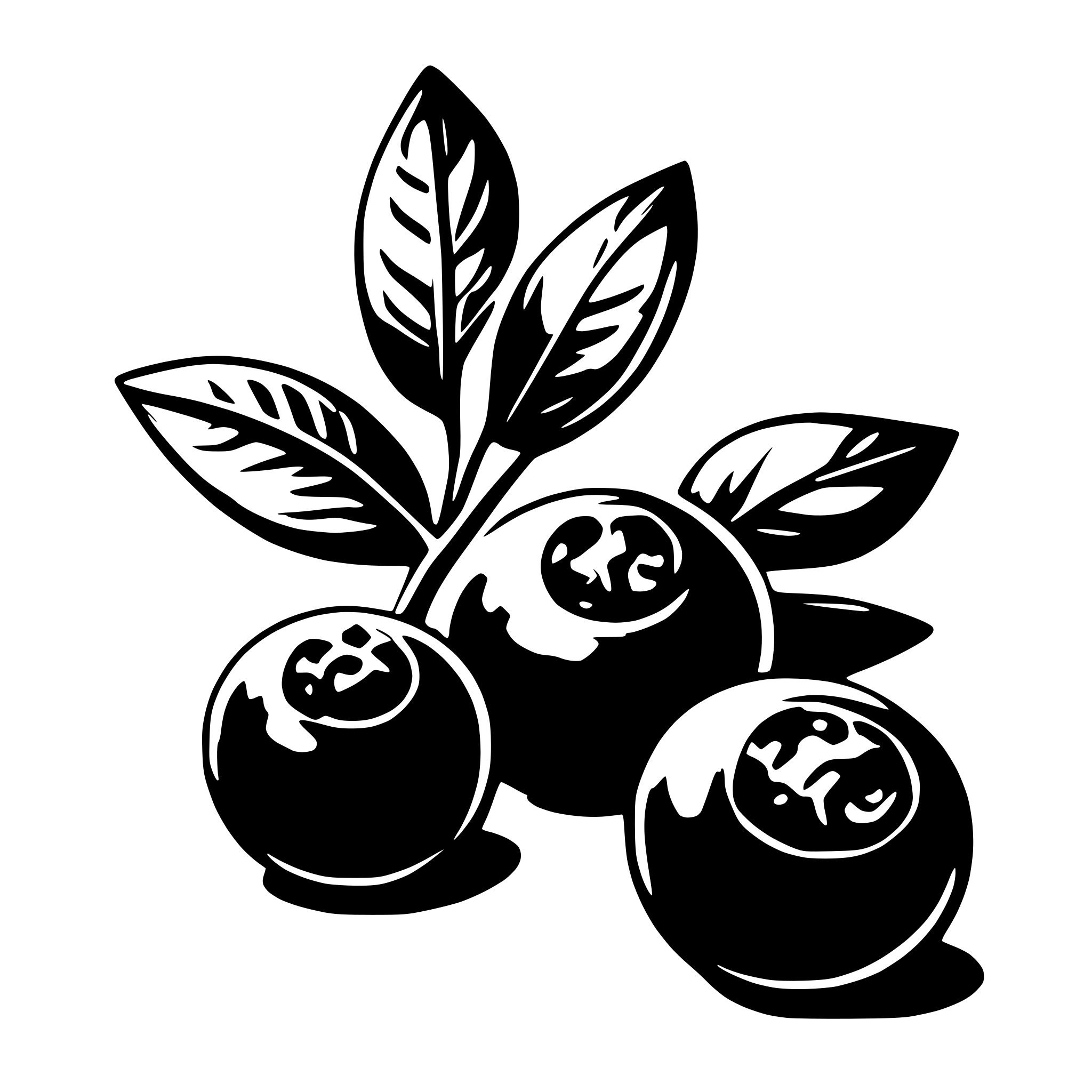 AI-generated SVG of 'blueberry twig'