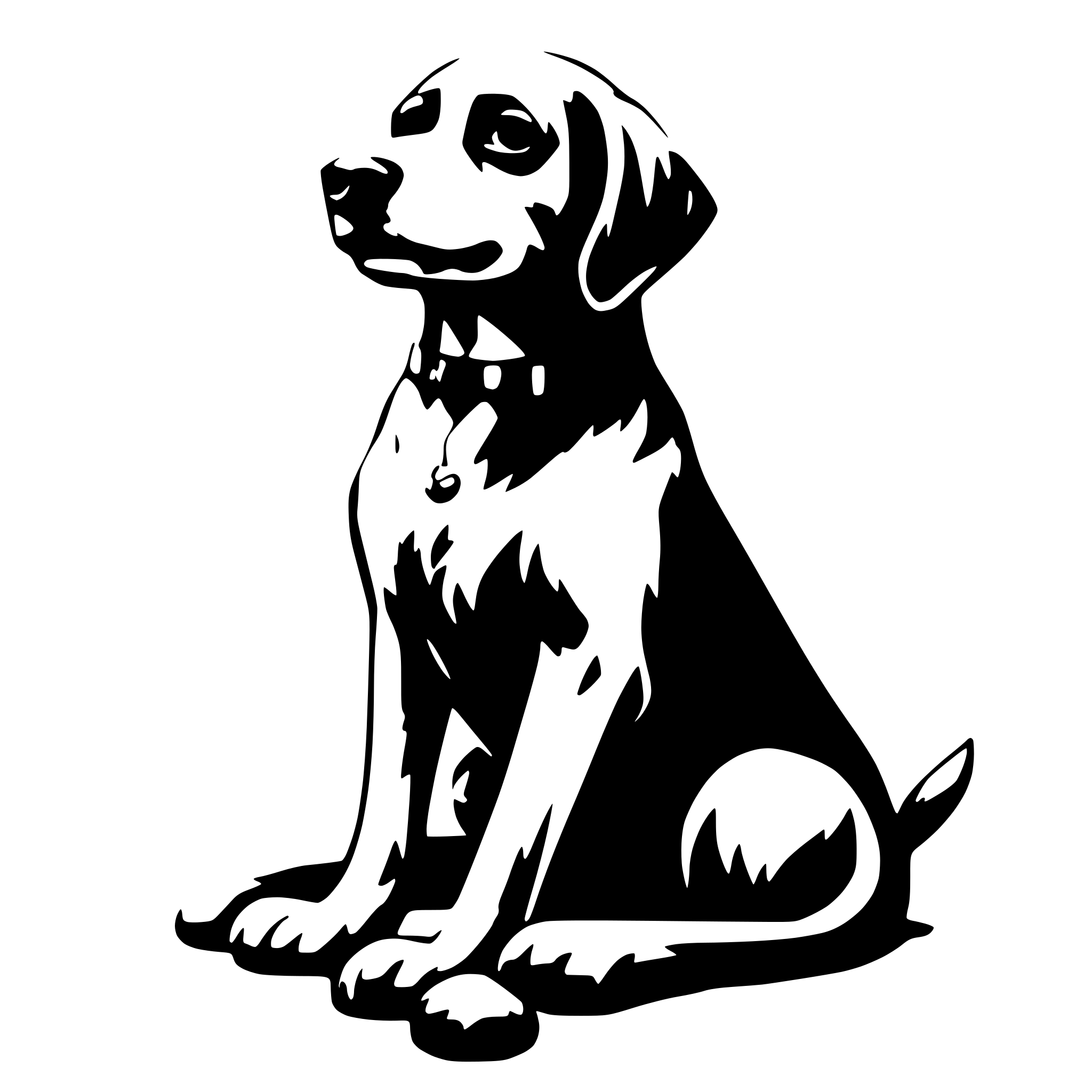 AI-generated SVG of 'dog sitting and looking up'