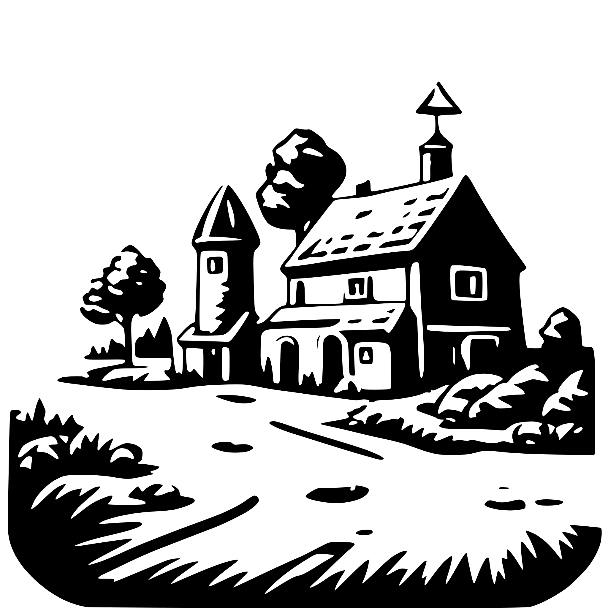 AI-generated SVG of a land village