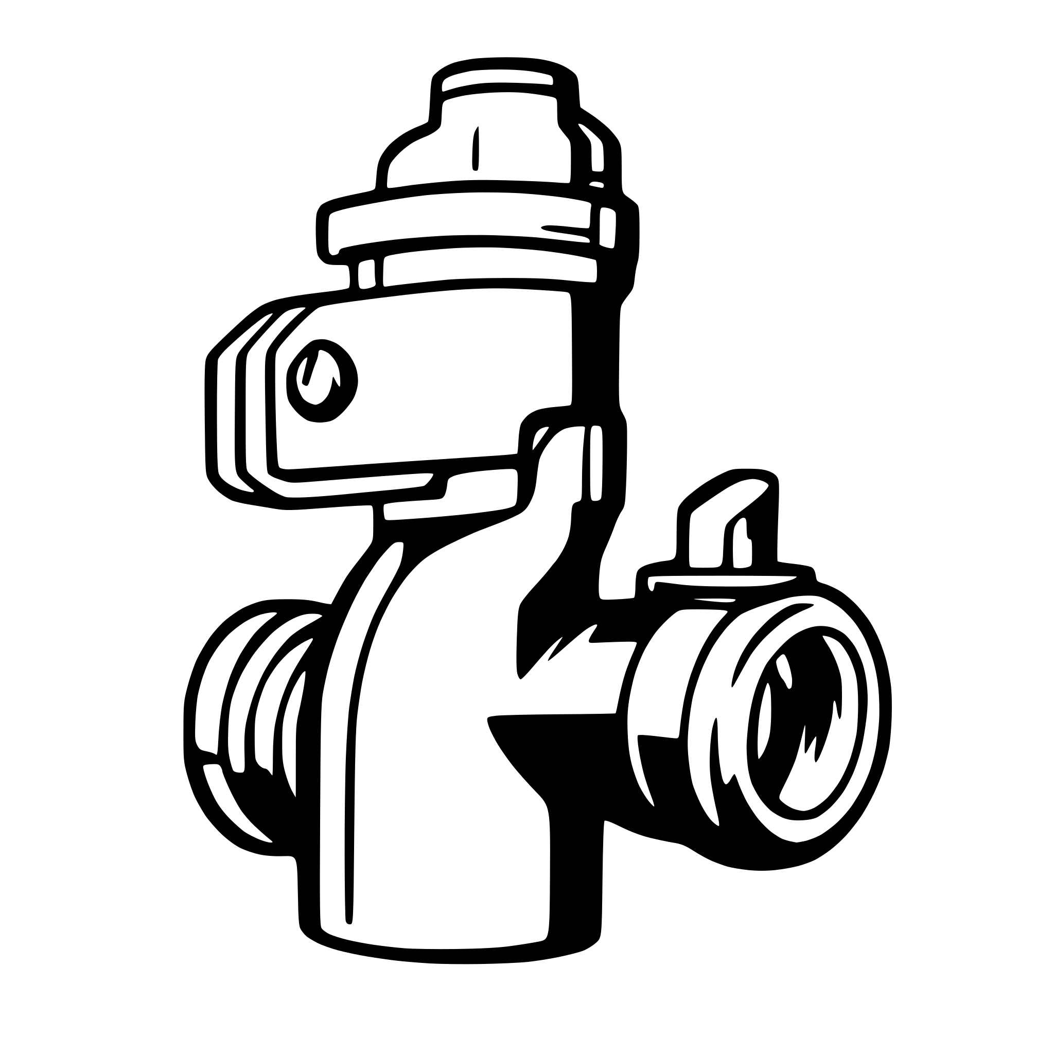 AI-generated SVG of a TF logo with a pipe fitting
