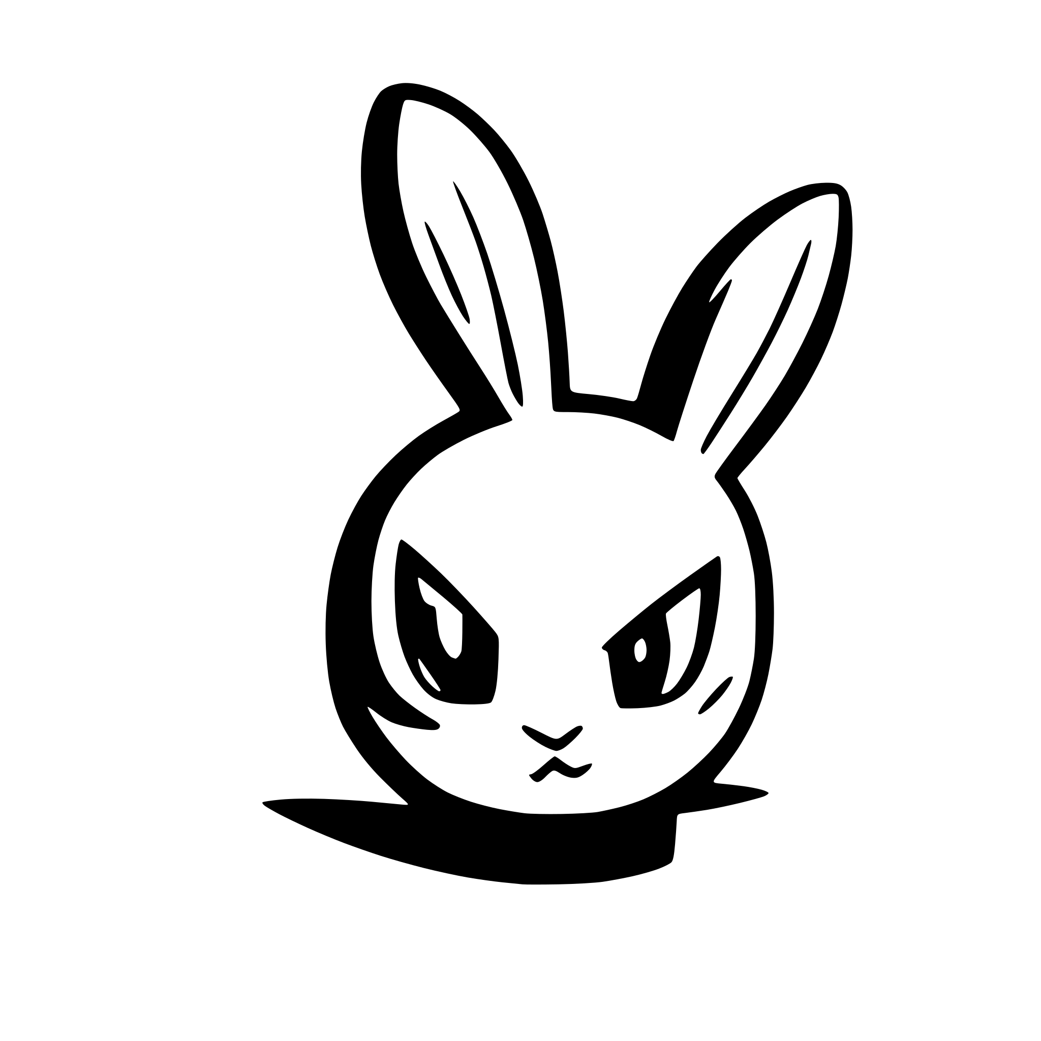 AI-generated SVG of a angry cartoon rabbit head siluette