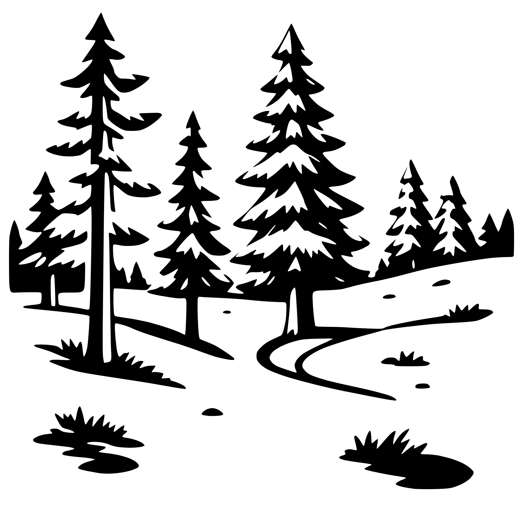 AI-generated SVG of a snowy forest