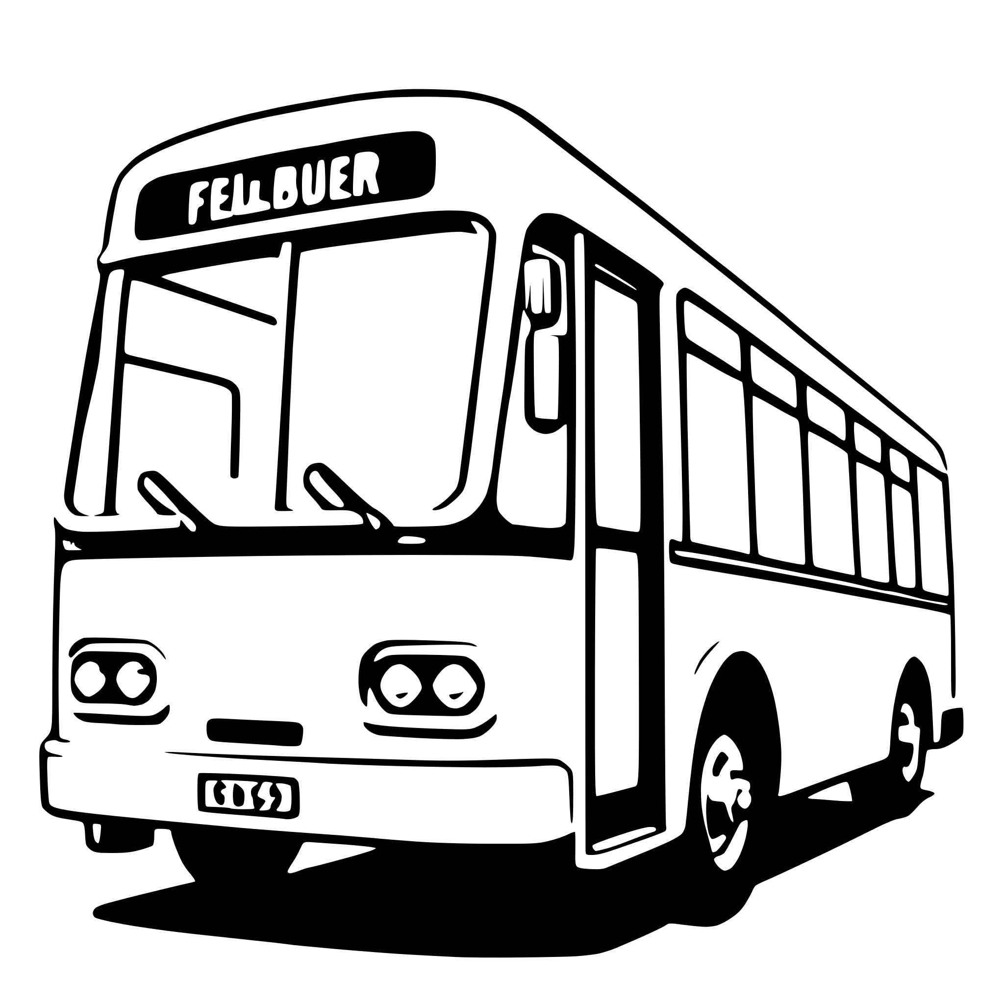 AI-generated SVG of a articulated bus