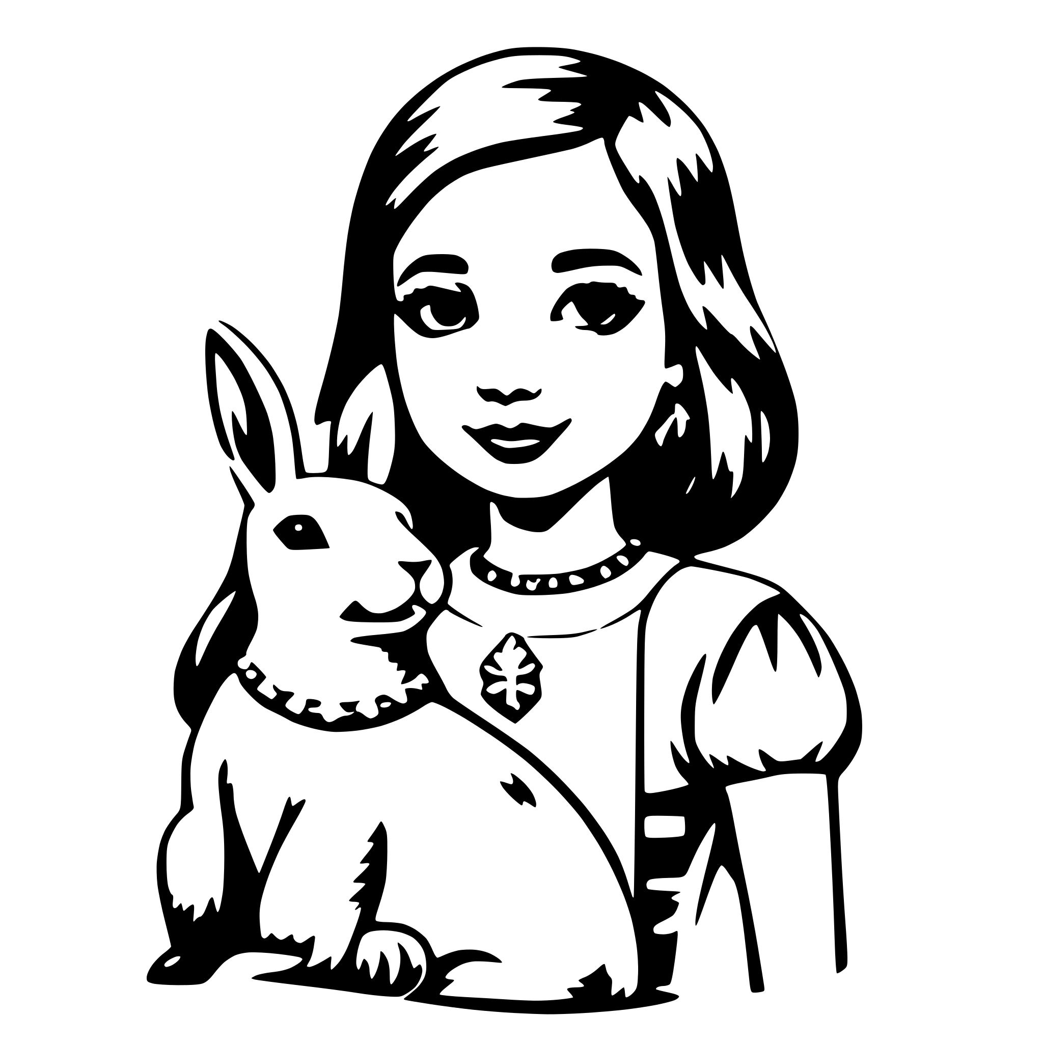 AI-generated SVG of a princesse avec tête de lapin
