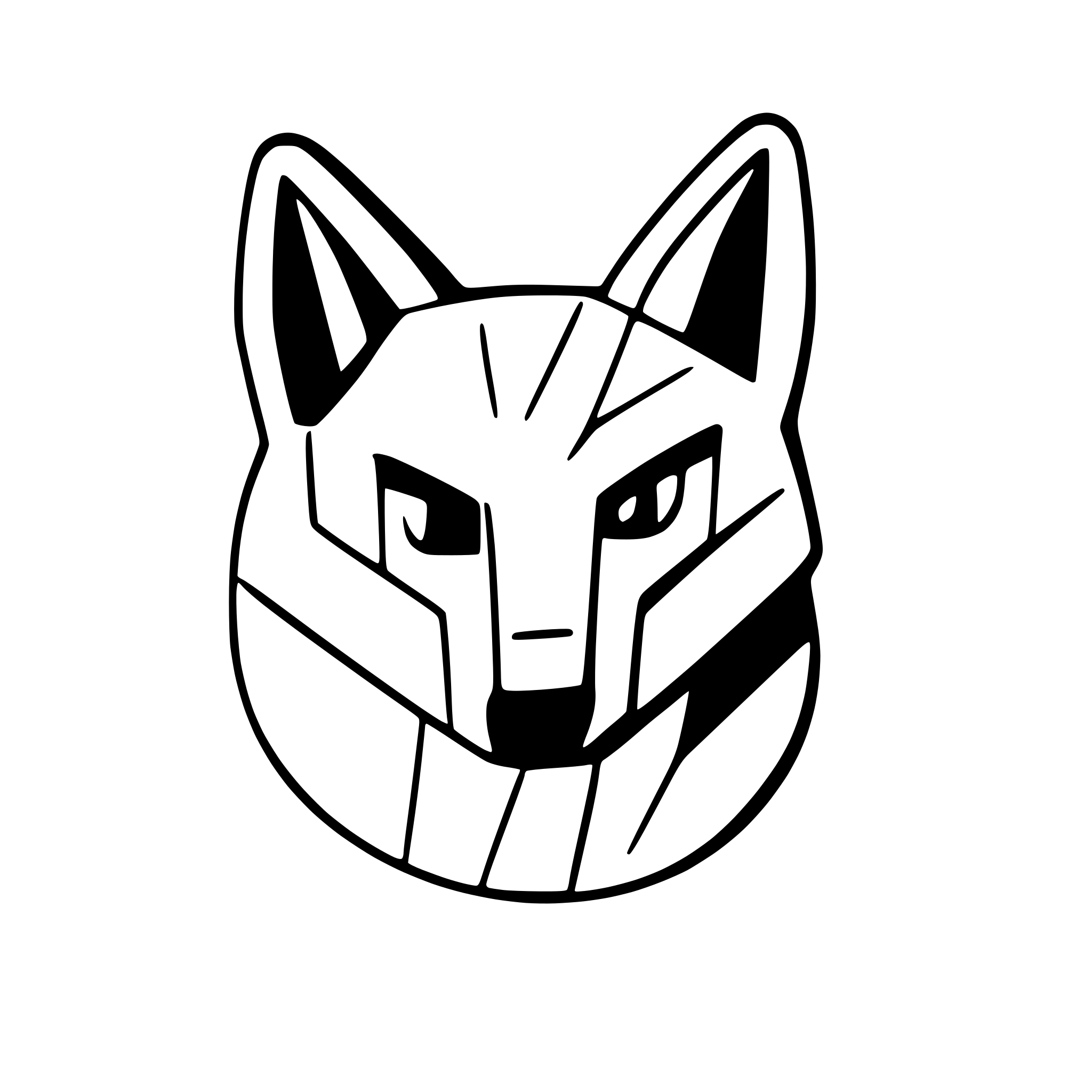 AI-generated SVG of a geometric fox, no background