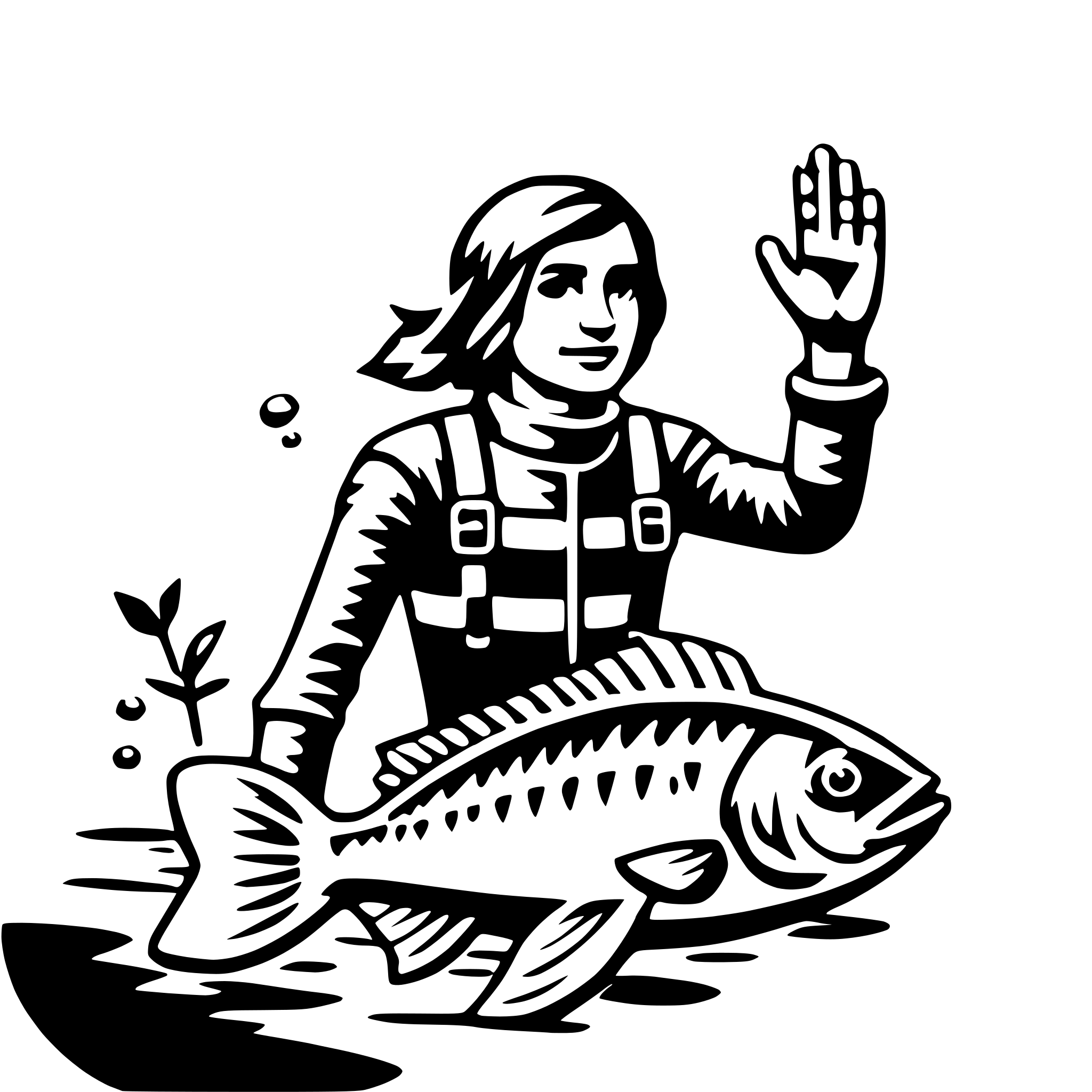 AI-generated SVG of a scuba diver with fish