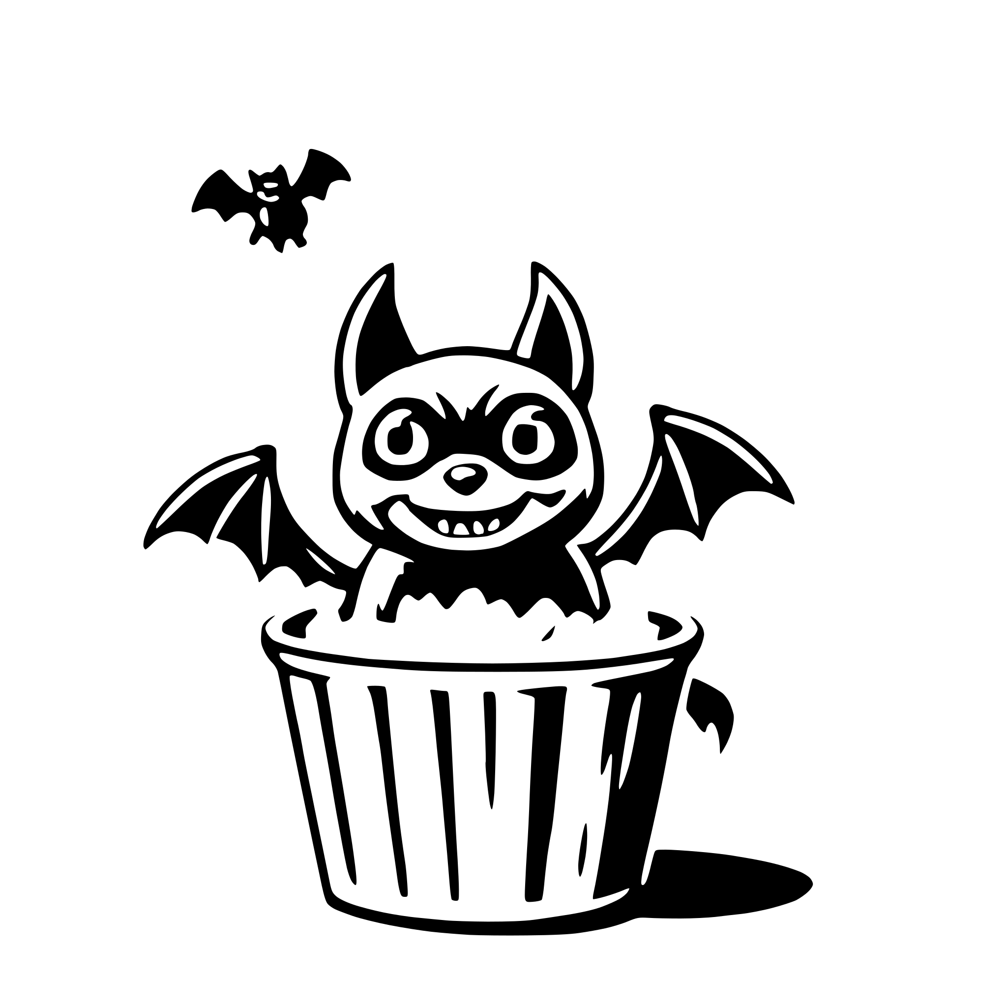 AI-generated SVG of a bat with popcorn