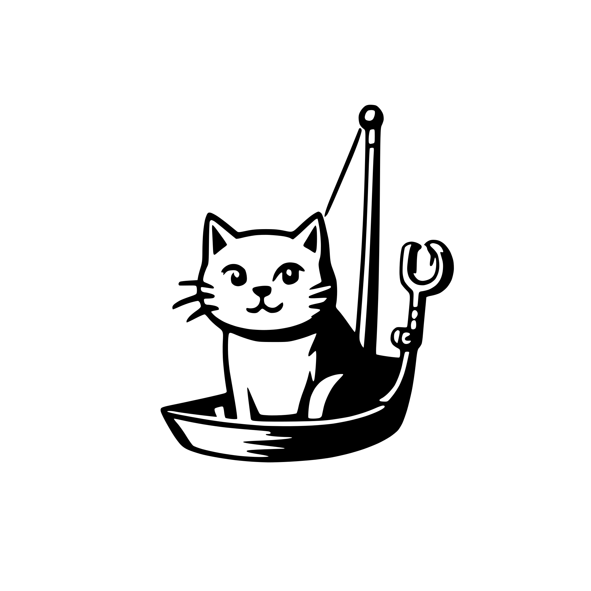 AI-generated SVG of a a cat using a fishing rode