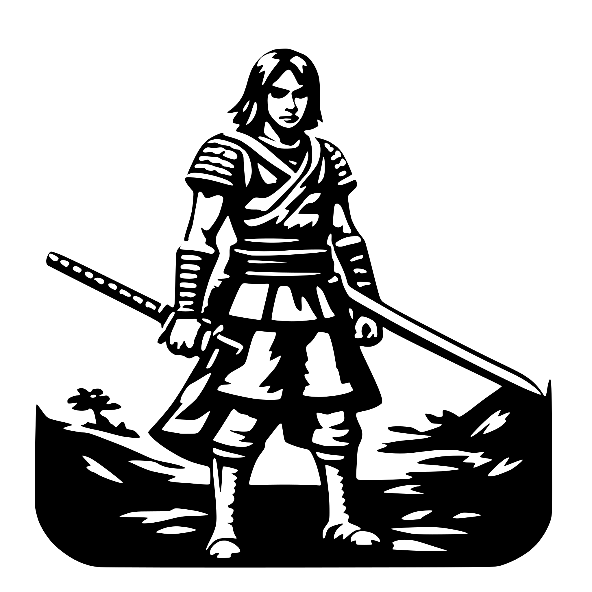 AI-generated SVG of 'fearless samurai man'