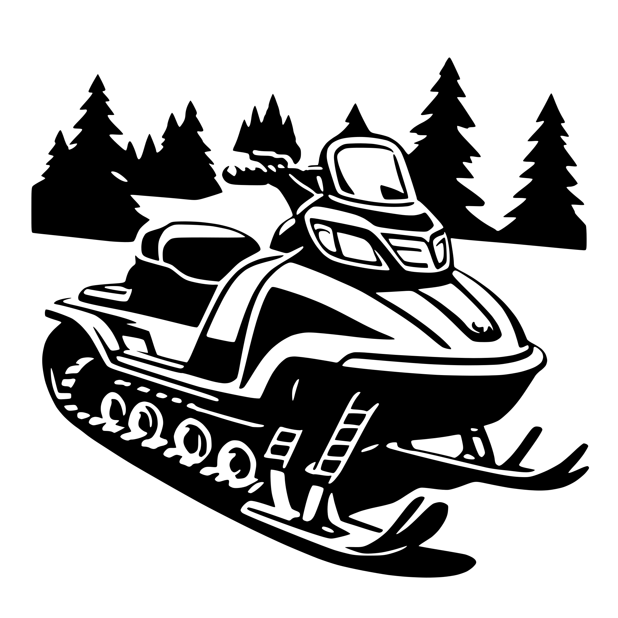 AI-generated SVG of a snowmobile