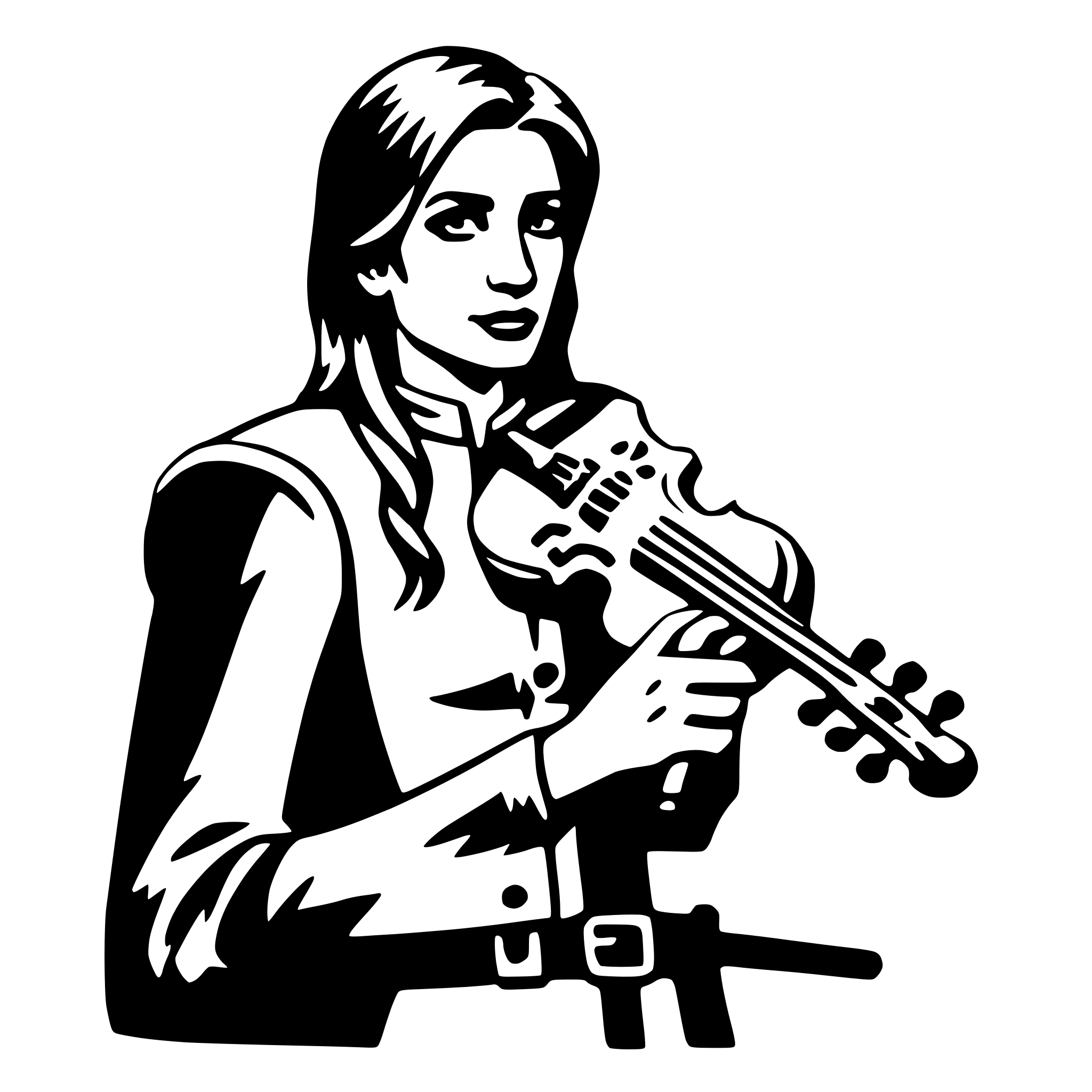 AI-generated SVG of a viper with violin