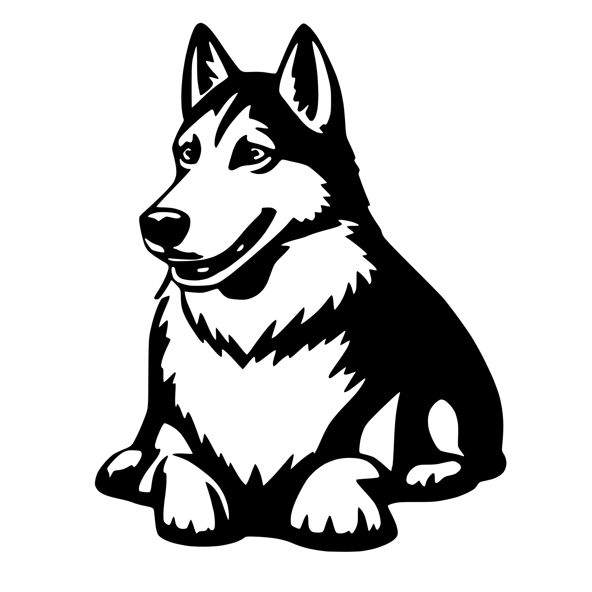 AI-generated SVG of 'the cool husky dog'