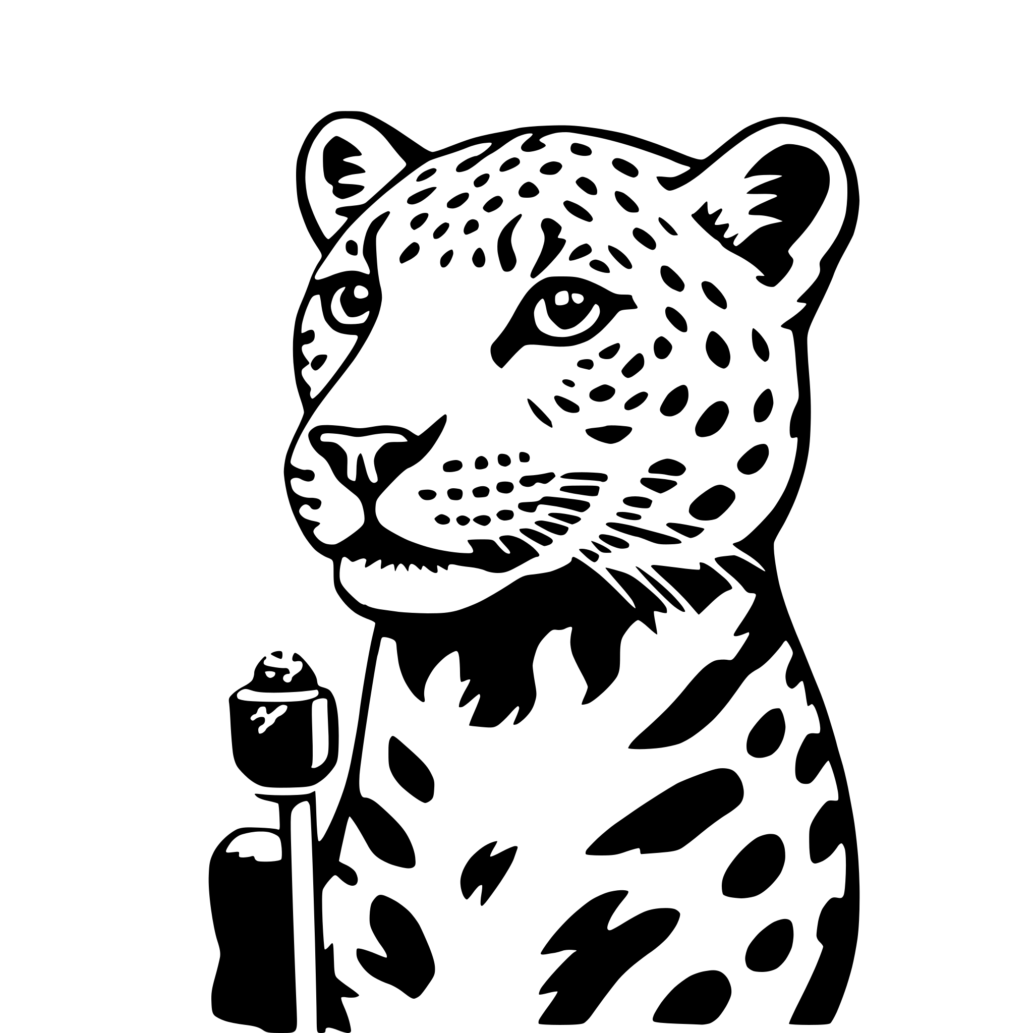 AI-generated SVG of a leopard with lollipop