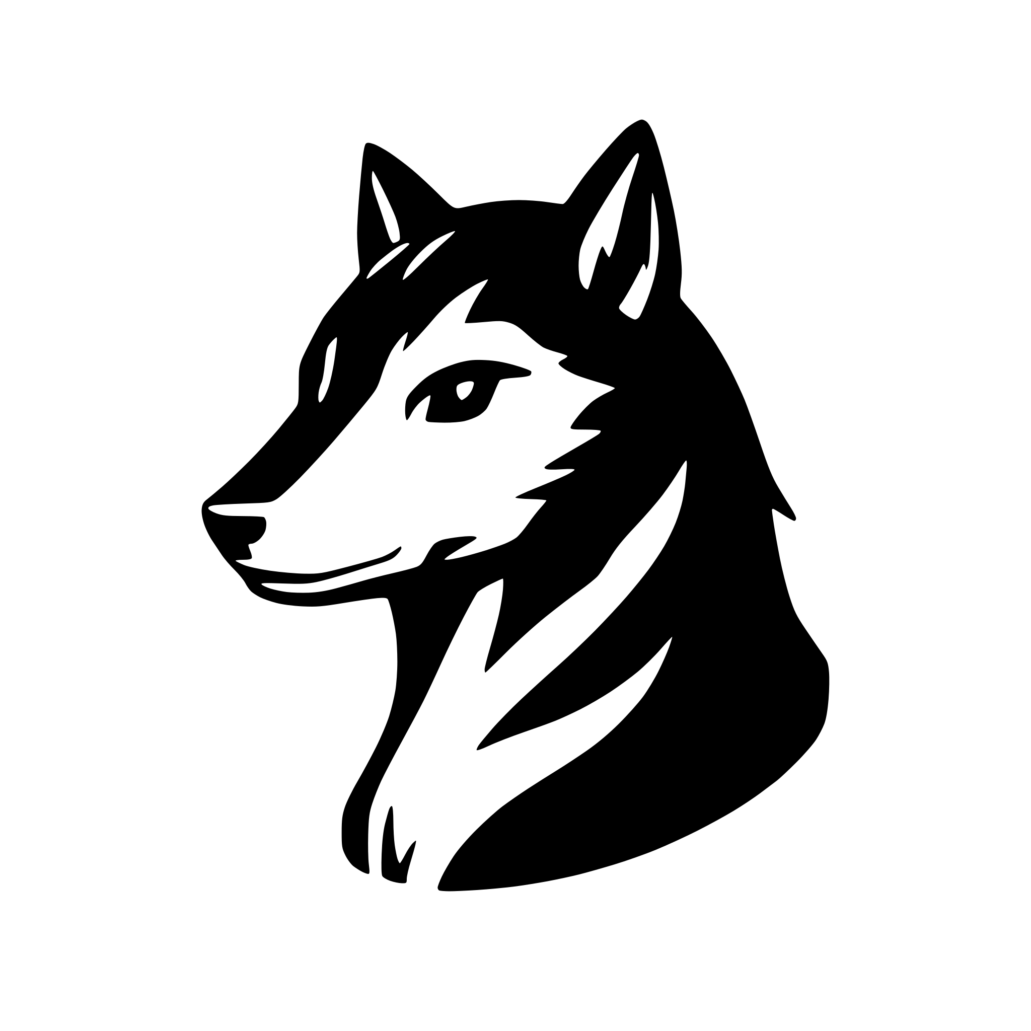 AI-generated SVG of a head wolf