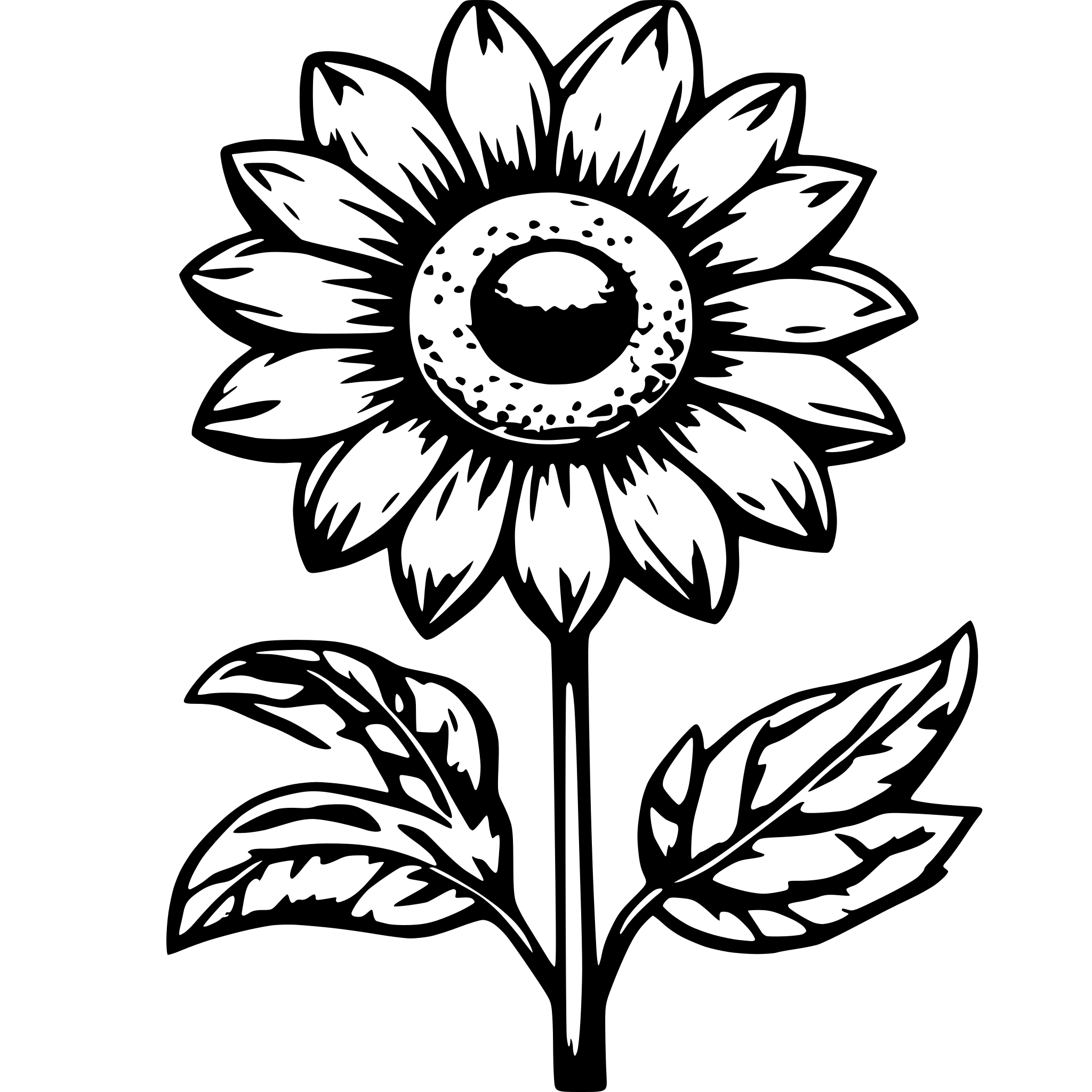 AI-generated SVG of a sun flower mascot