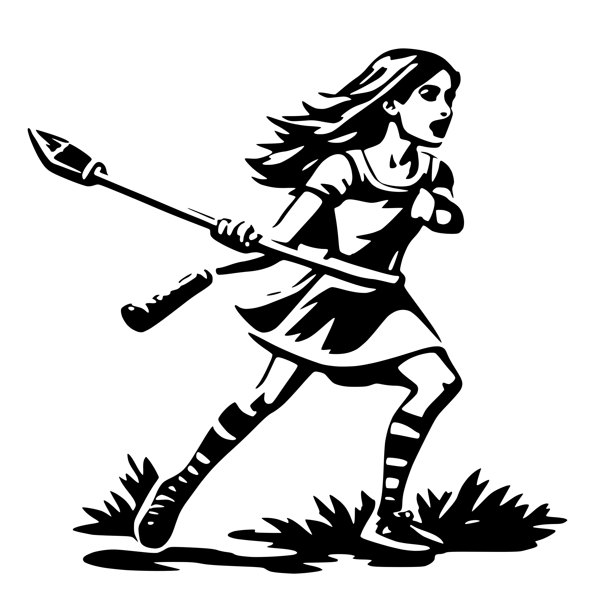 AI-generated SVG of 'a woman playing hurling'