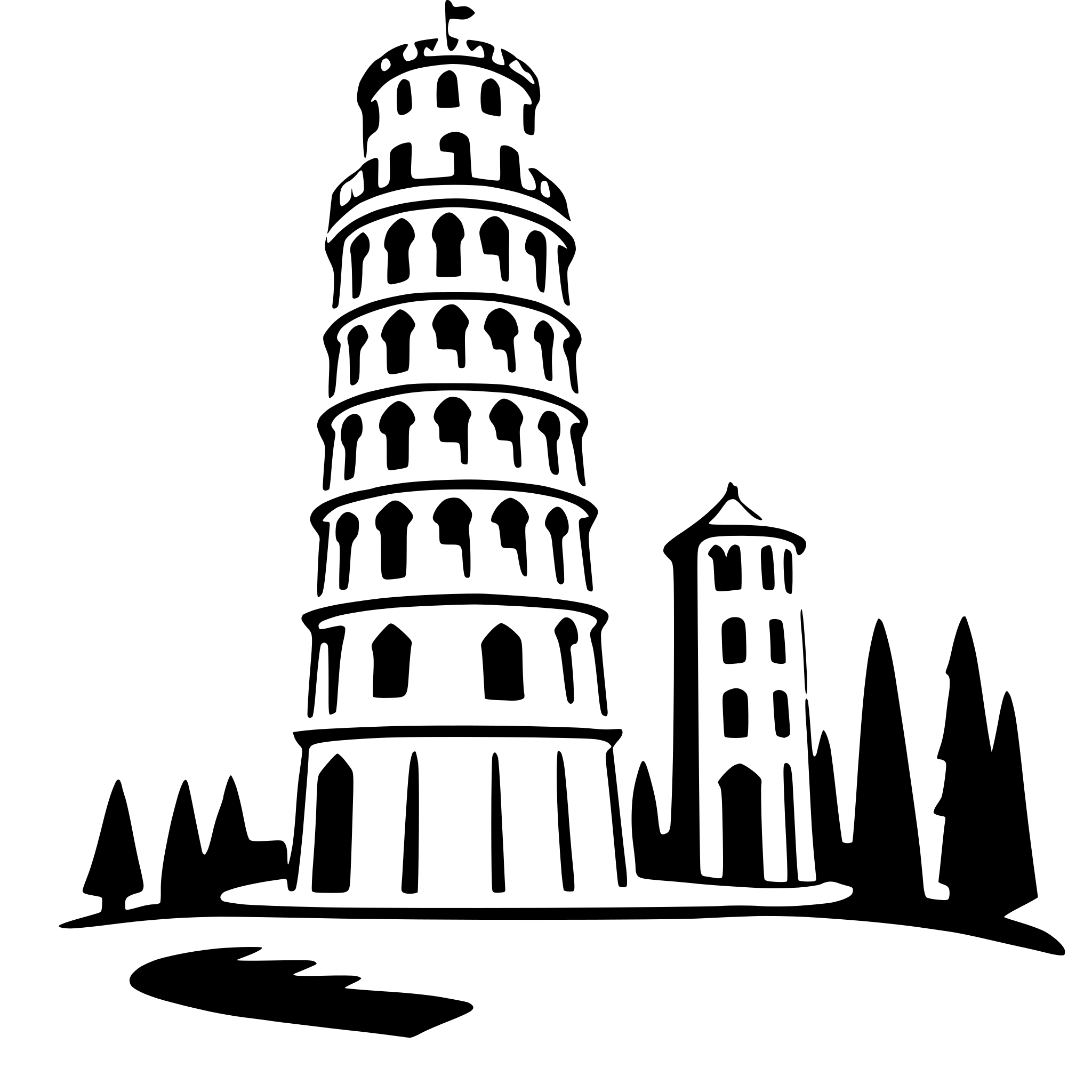 AI-generated SVG of a leaning tower of pisa