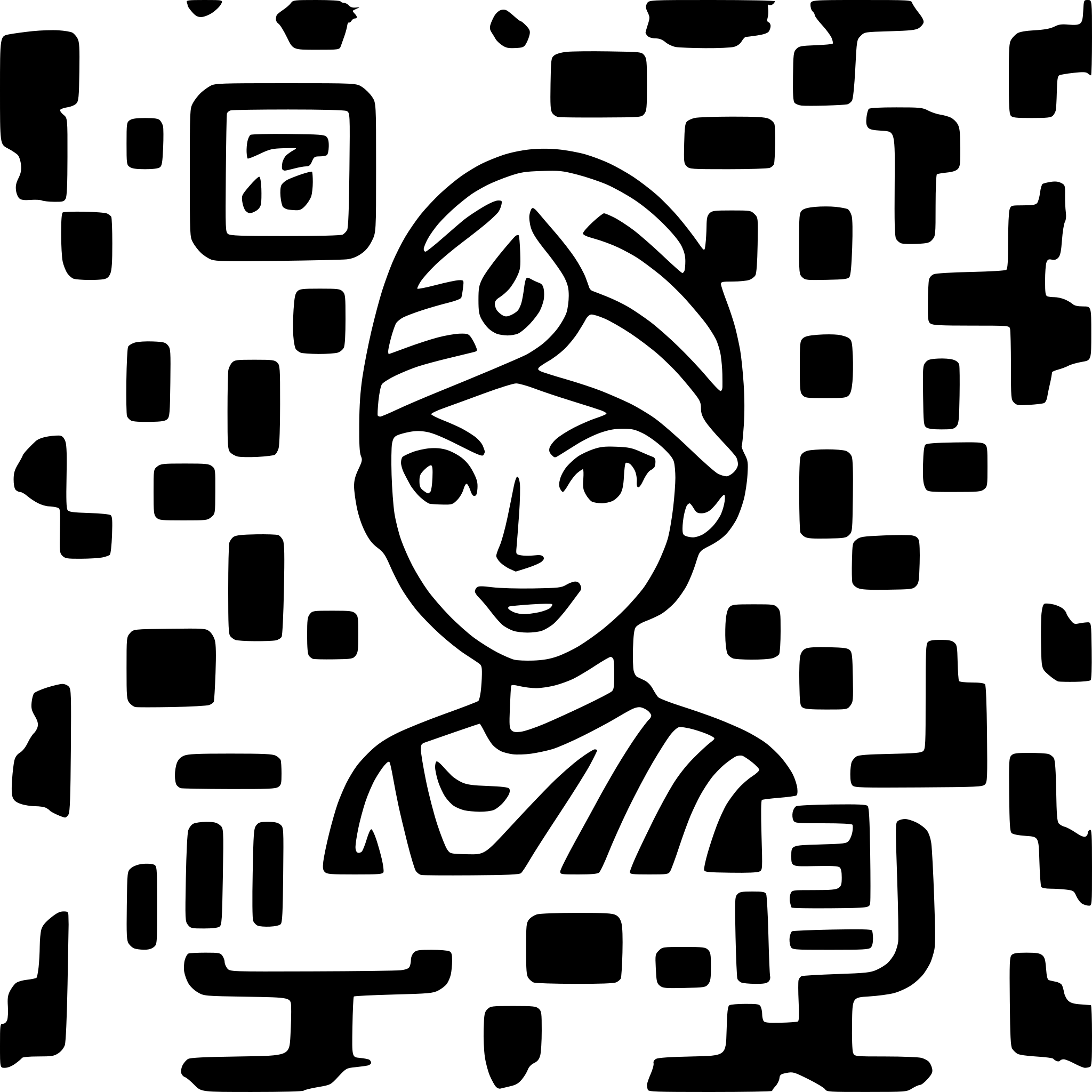AI-generated SVG of a QR code background with a genie with turban in foreground.
