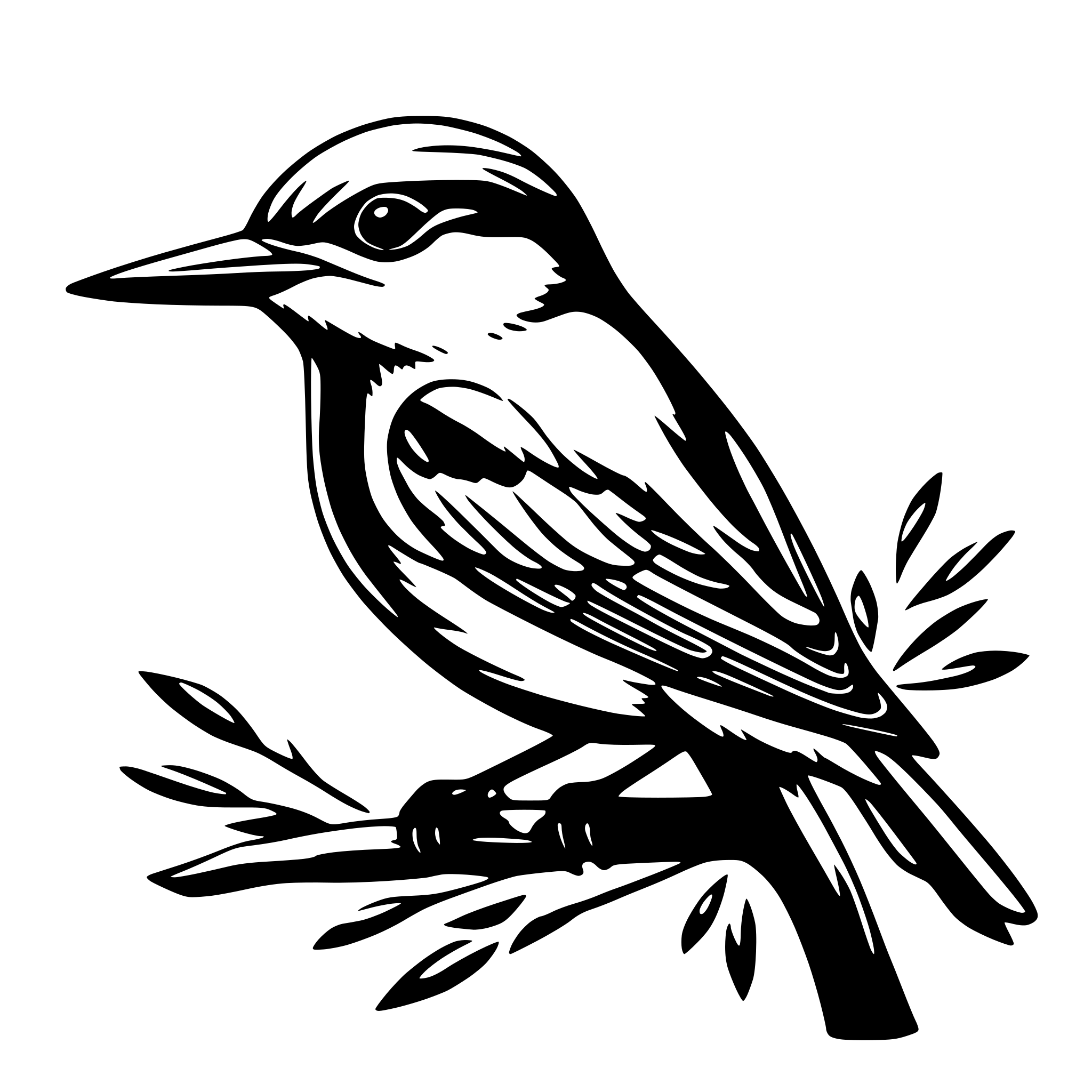 AI-generated SVG of a stylized nuthatch