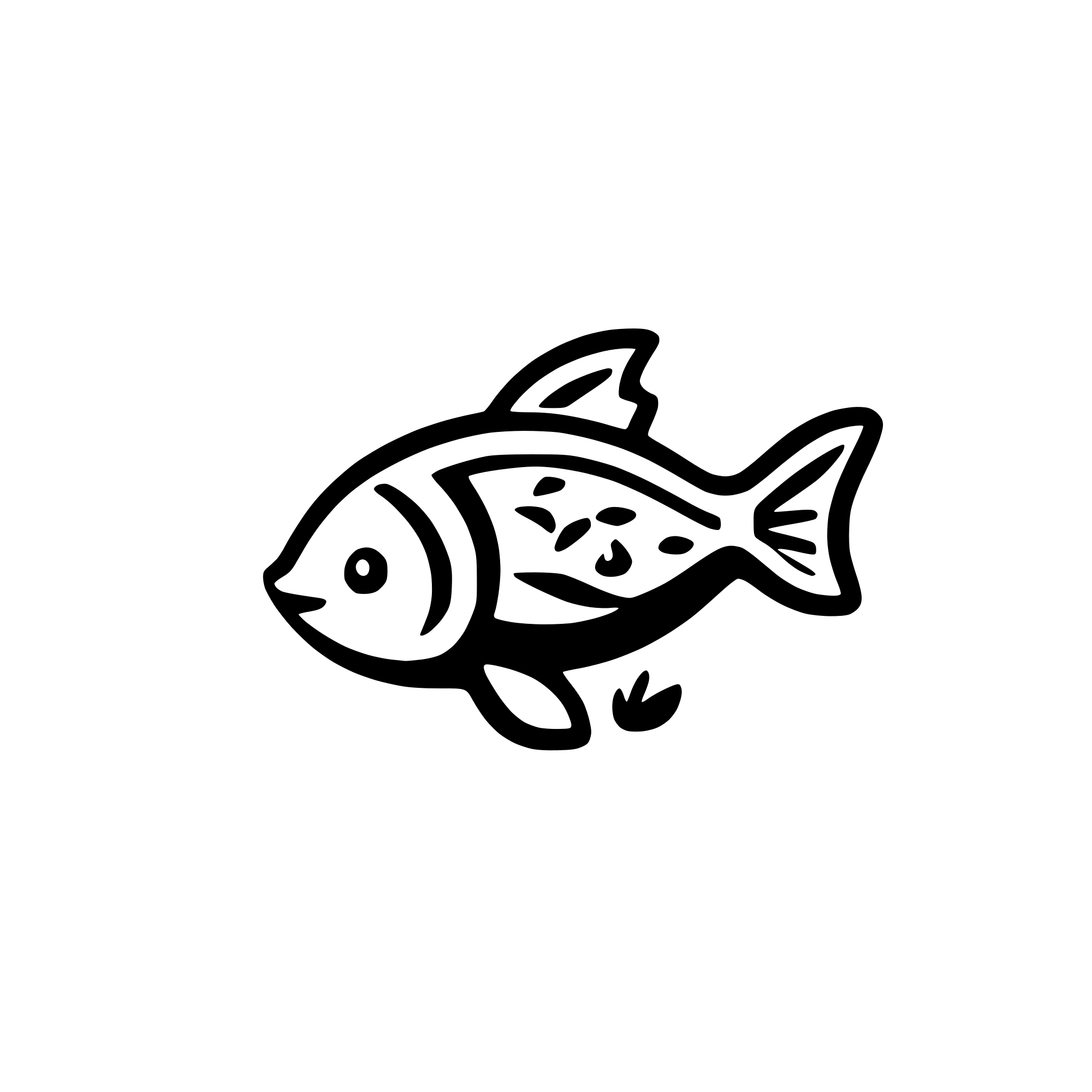 AI-generated SVG of a Can you make a low complexity icon that features a carp?
