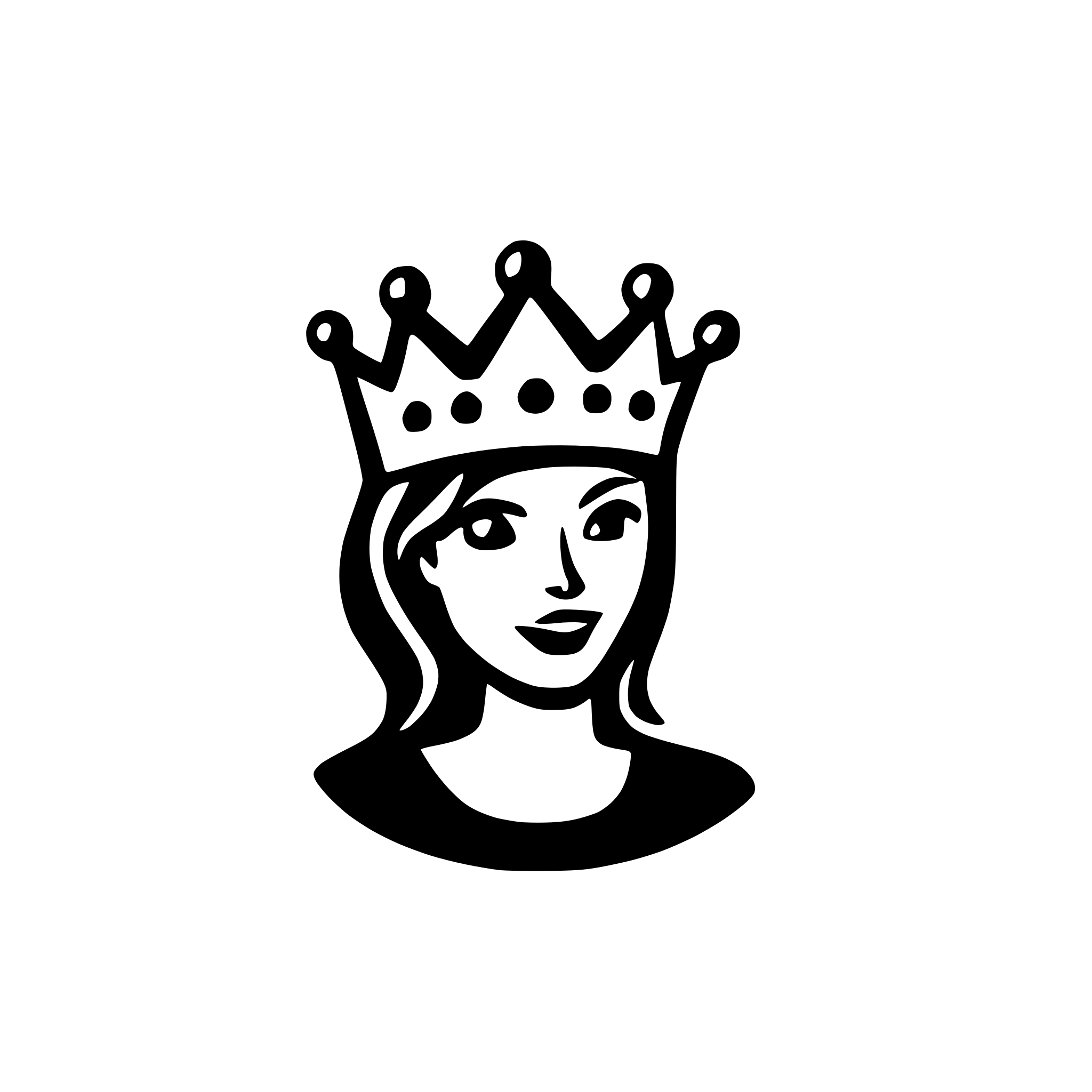AI-generated SVG of a Person with crown outline icon for mobile app