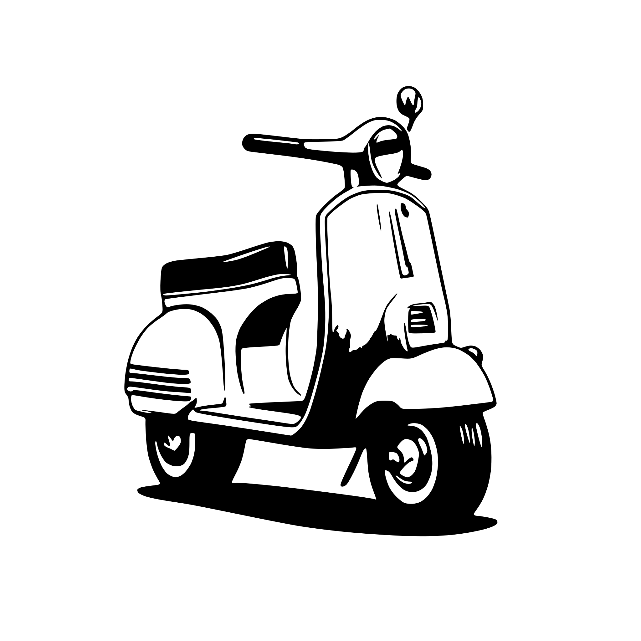 AI-generated SVG of a "Create an image of a sleek, stylish Vespa scooter, capturing its iconic and timeless design. The scooter should have a modern yet vintage vibe, with polished chrome accents and smooth, vibrant colors like pastel mint green or elegant ivory. Incorporate Italian elements such as the flag’s colors subtly integrated into the design or small details that hint at Italian culture (like a Tuscan landscape in the background or a subtle Roman-inspired pattern on the seat). The composition should be clean