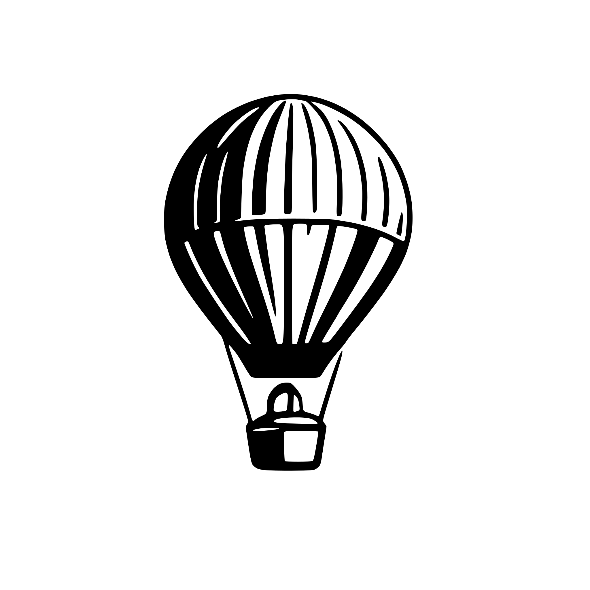 AI-generated SVG of a hot air balloon in color between two clouds