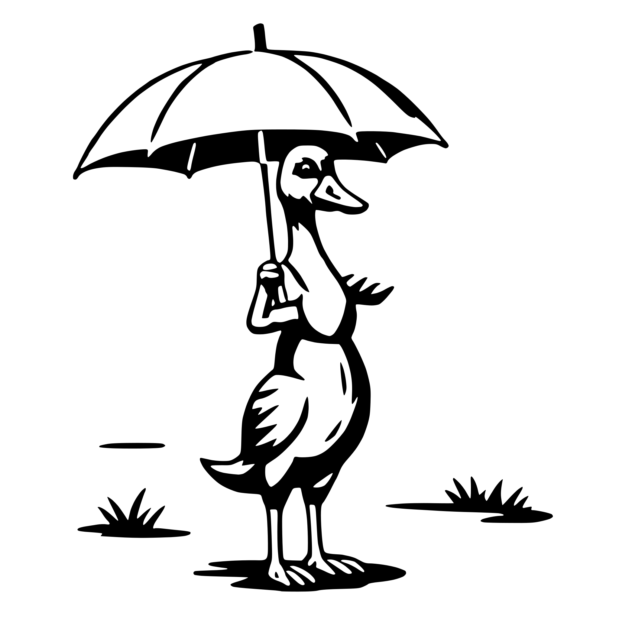AI-generated SVG of a goose with umbrella
