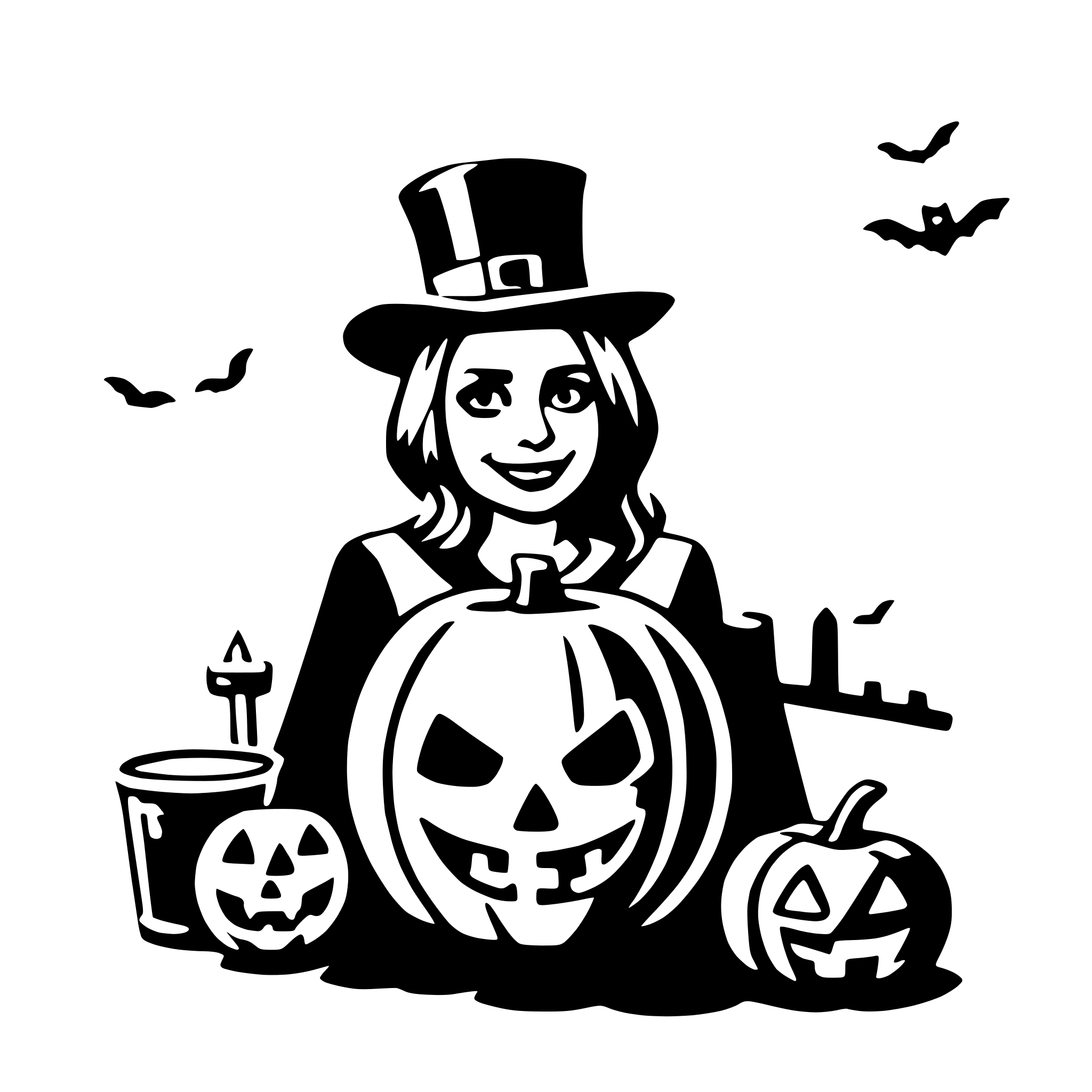 AI-generated SVG of a halloween party