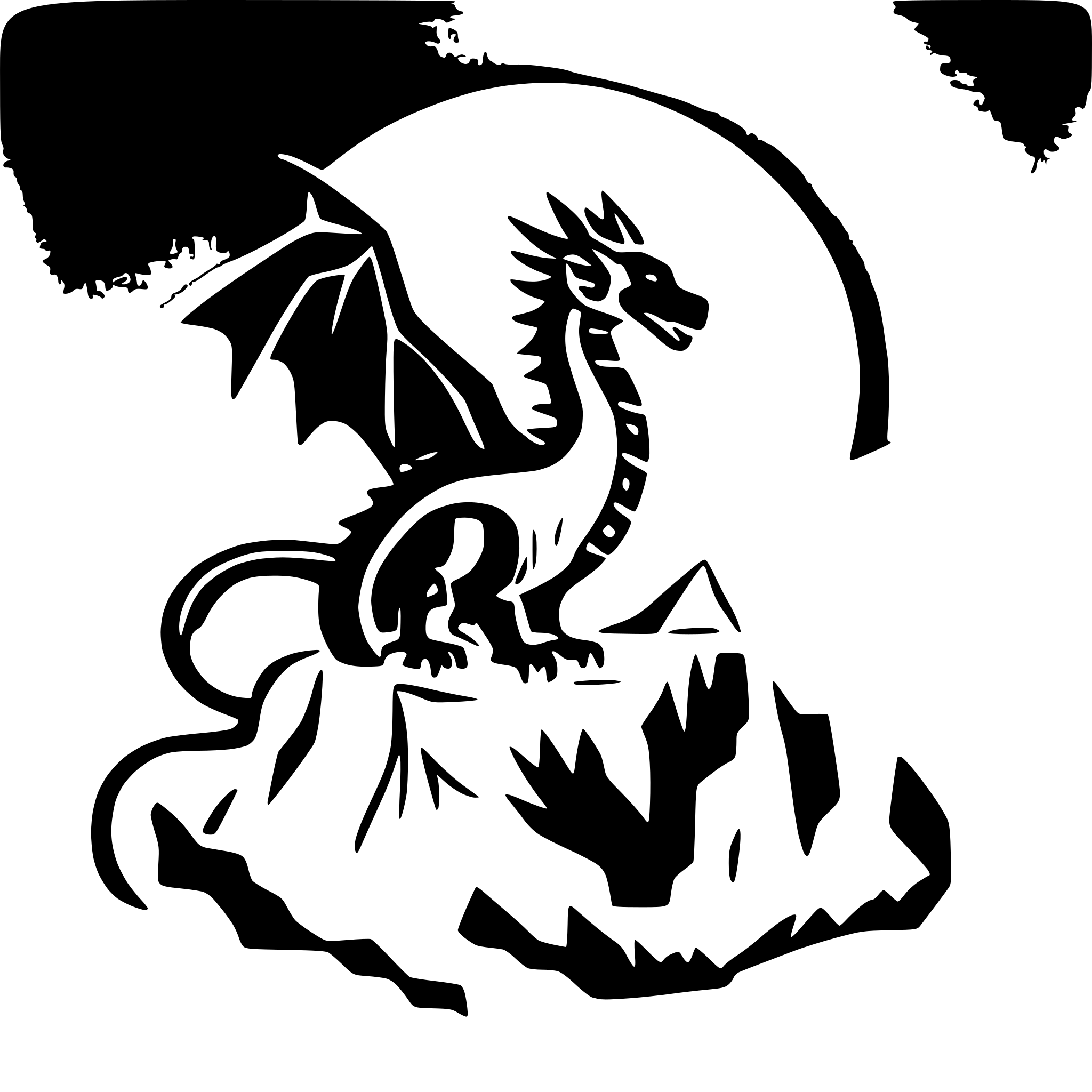 AI-generated SVG of a A mighty dragon sits atop a craggy mountain peak, its wings spread wide, surrounded by swirling clouds and a distant sun rising. AI-generated SVG of a A mighty dragon sits atop a craggy mountain peak, its wings spread wide, surrounded by swirling clouds and a distant sun rising.