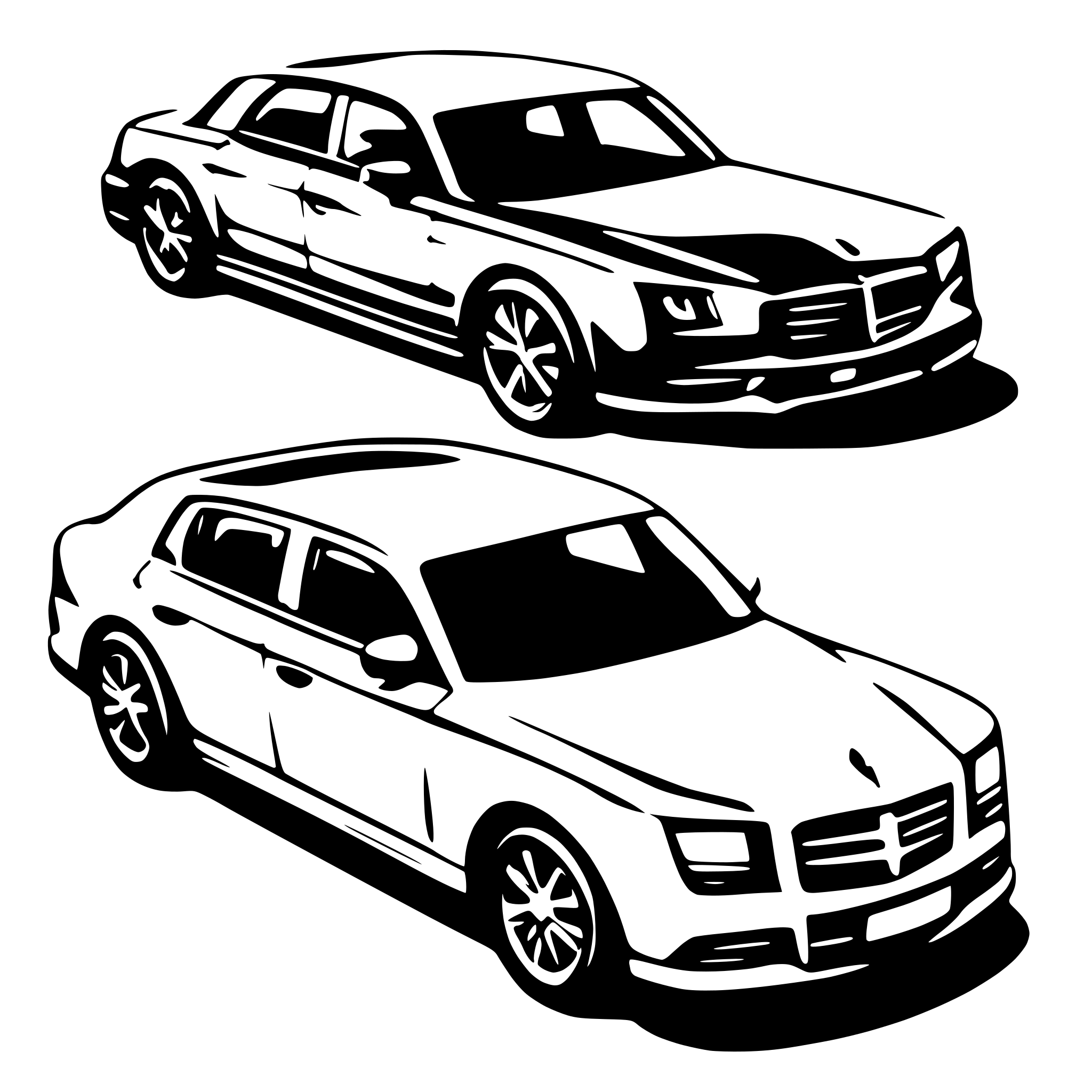 AI-generated SVG of 'sedan isometric view outlines only'