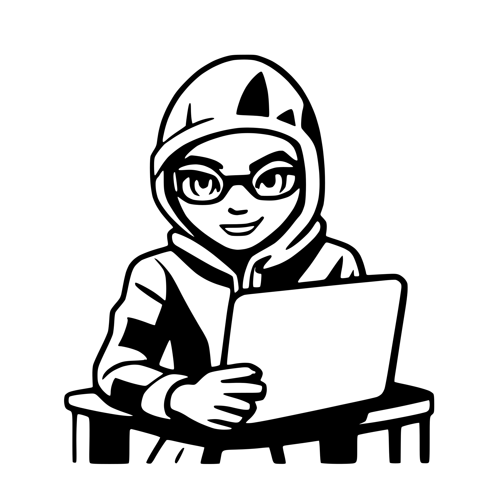 AI-generated SVG of a hacker