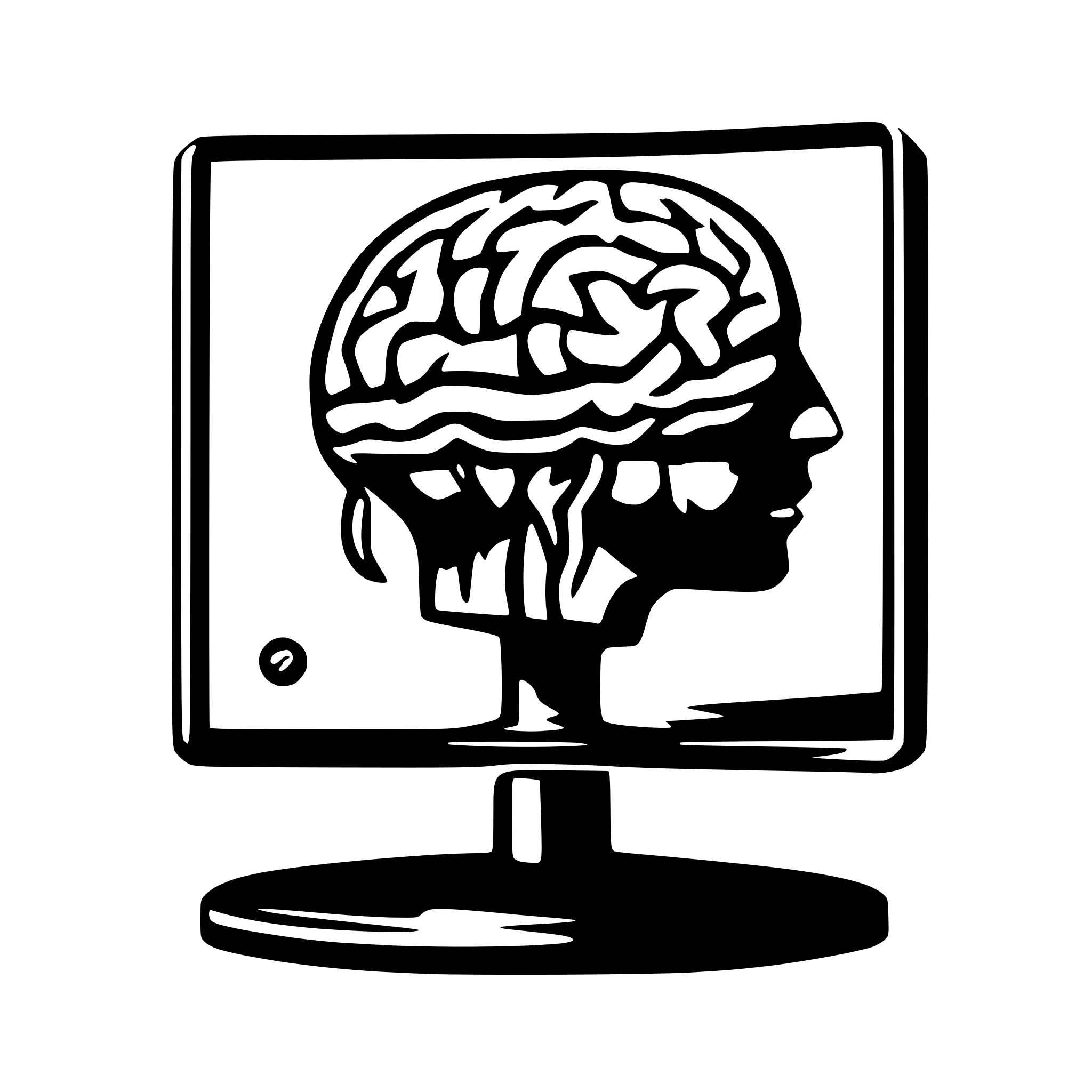 AI-generated SVG of 'monitor with brain'