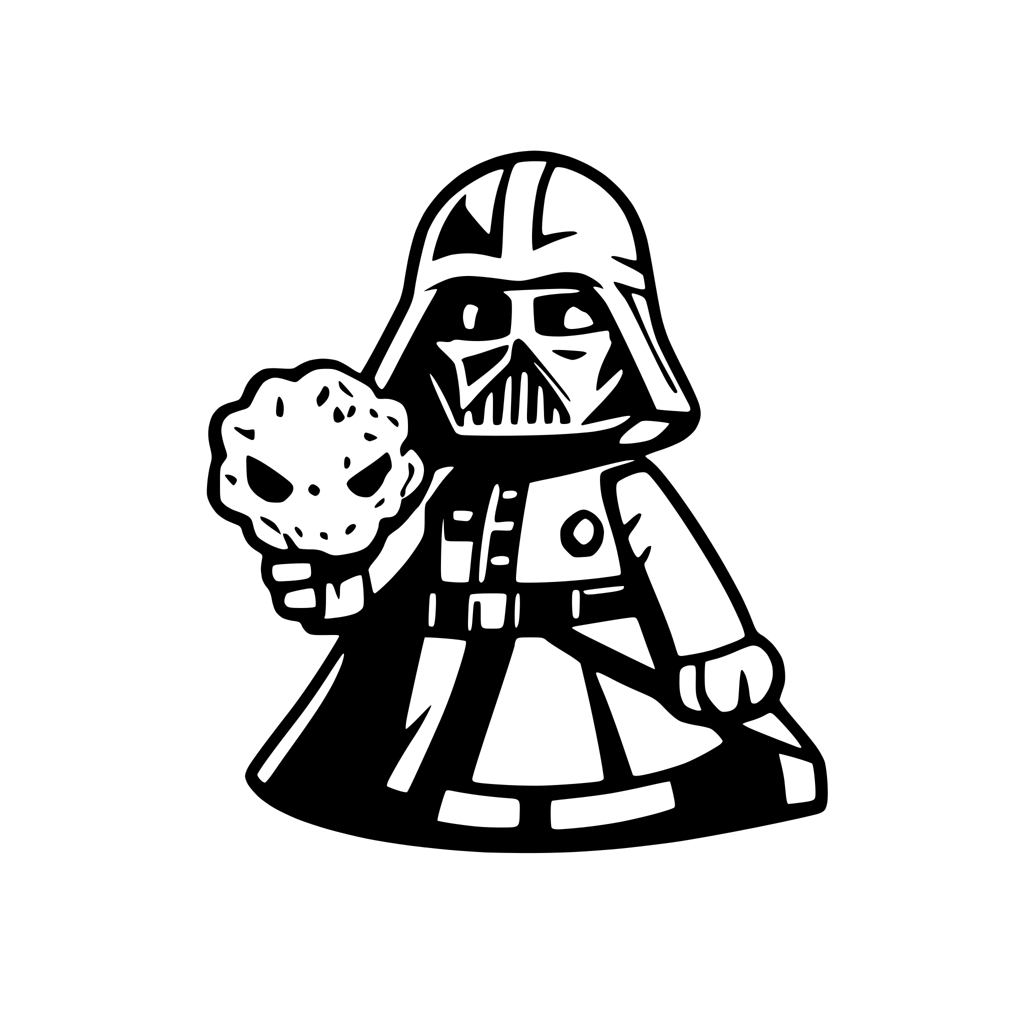AI-generated SVG of a darth vader and hello kitty