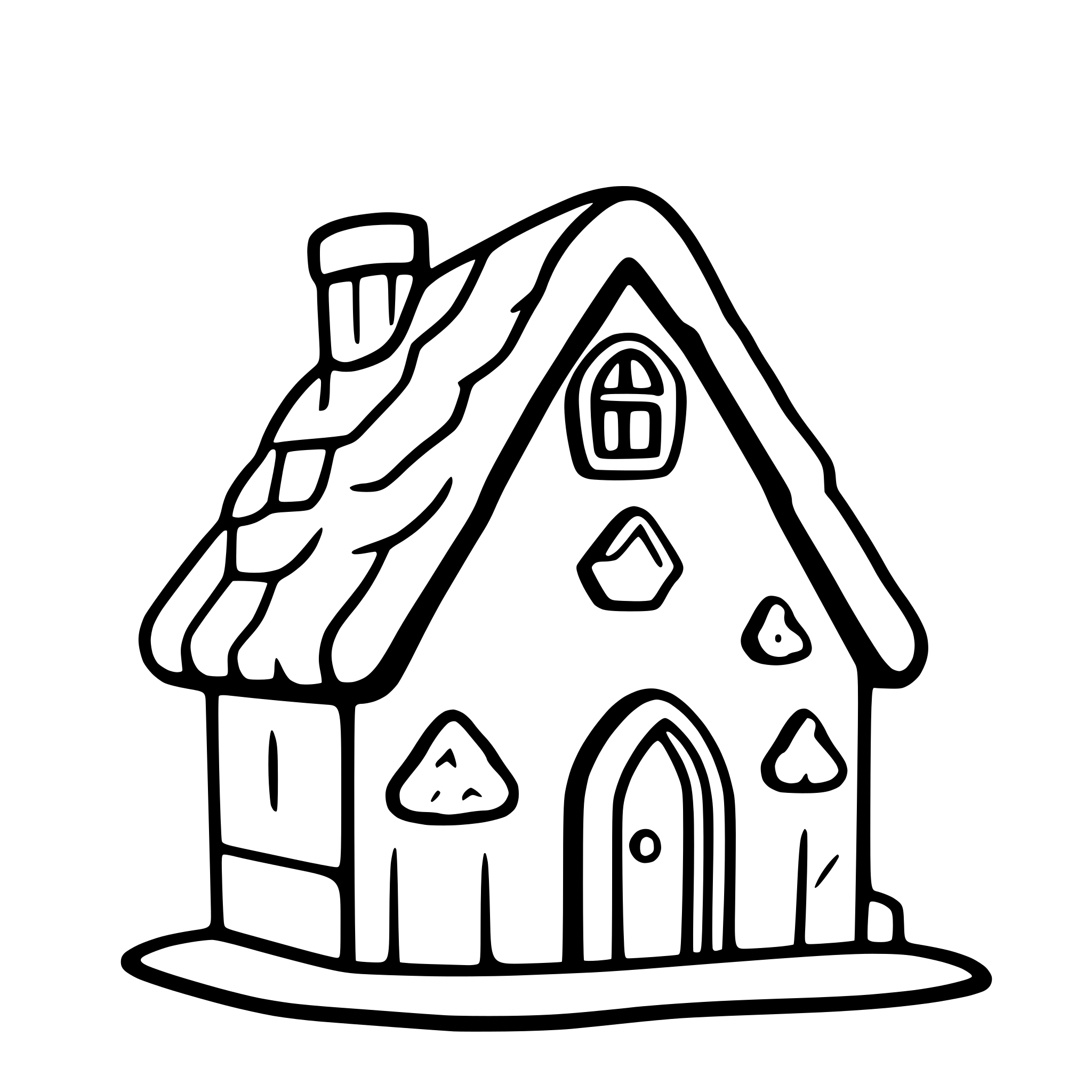 AI-generated SVG of 'a simple gingerbread house. front view.'