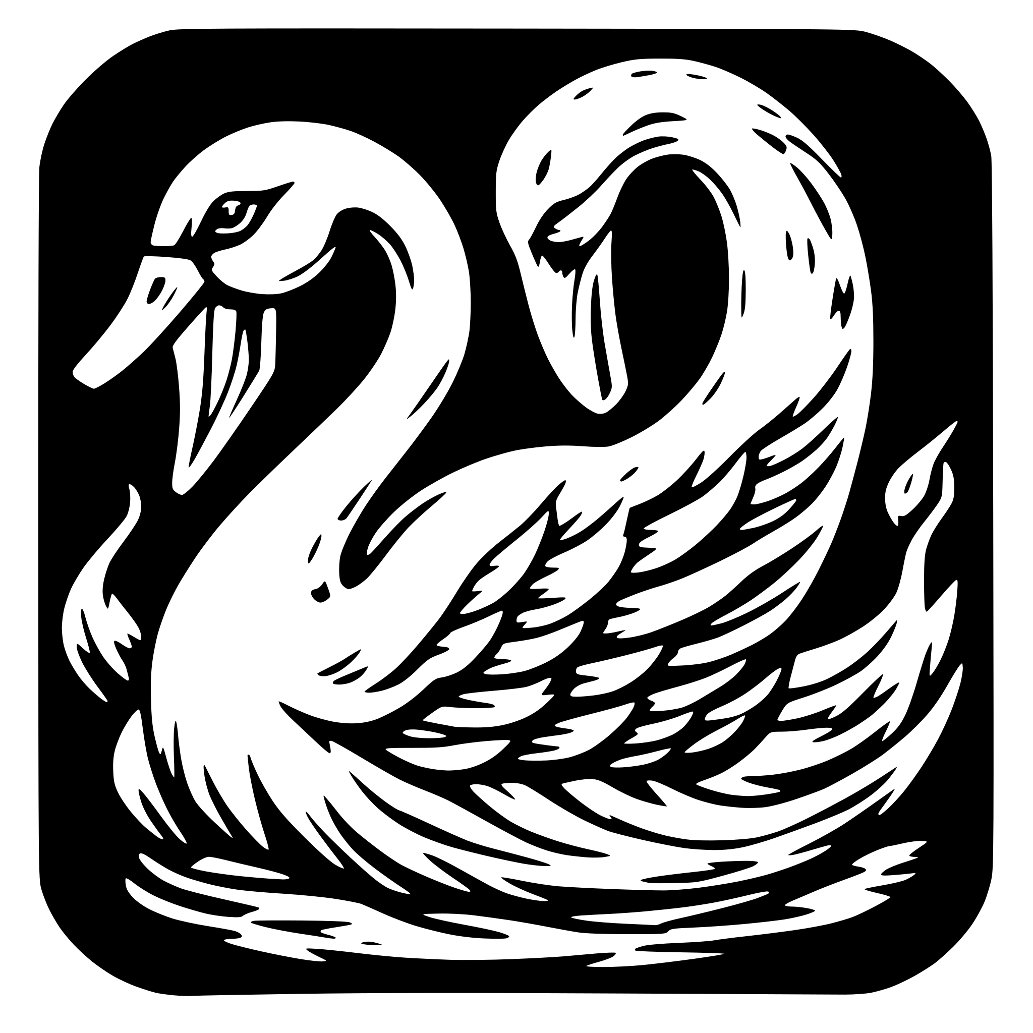 AI-generated SVG of 'SWAN CREATIVE WOOD CARVING'