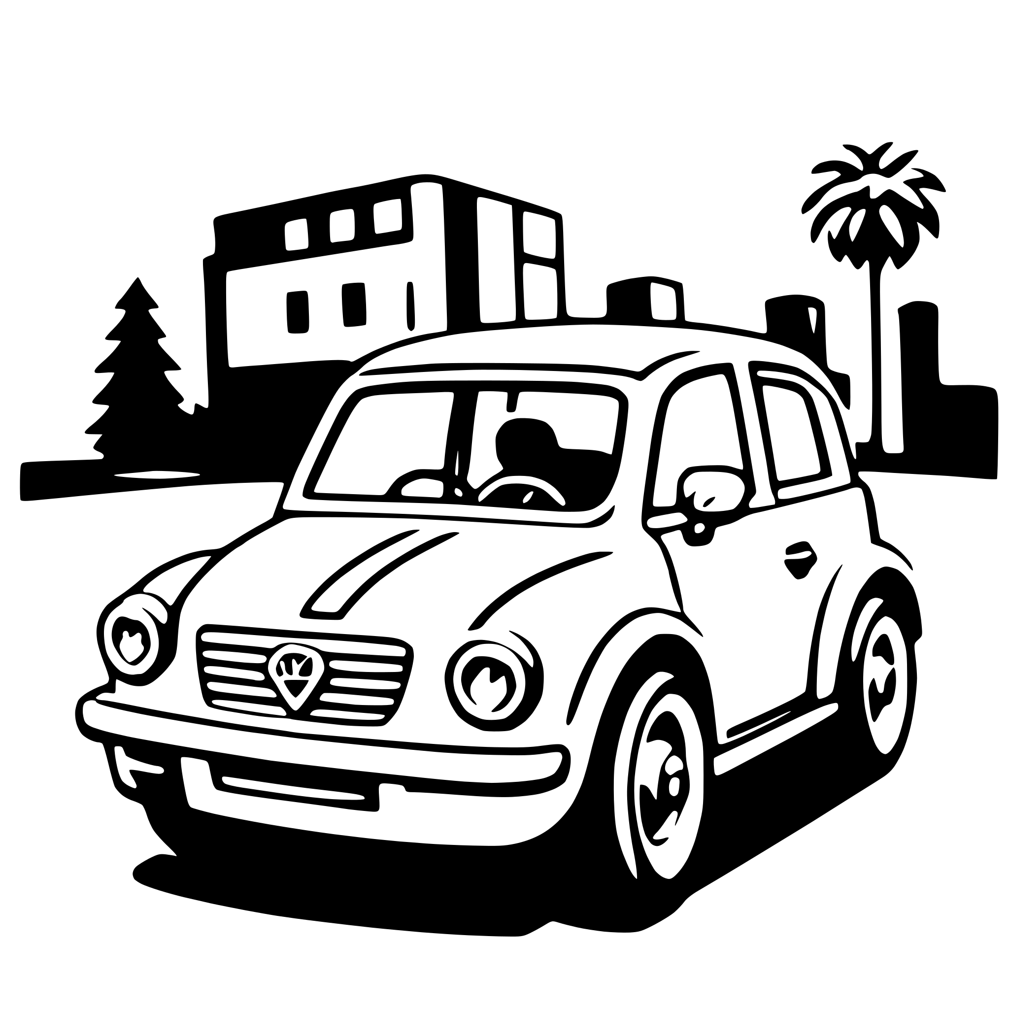 AI-generated SVG of a compact car