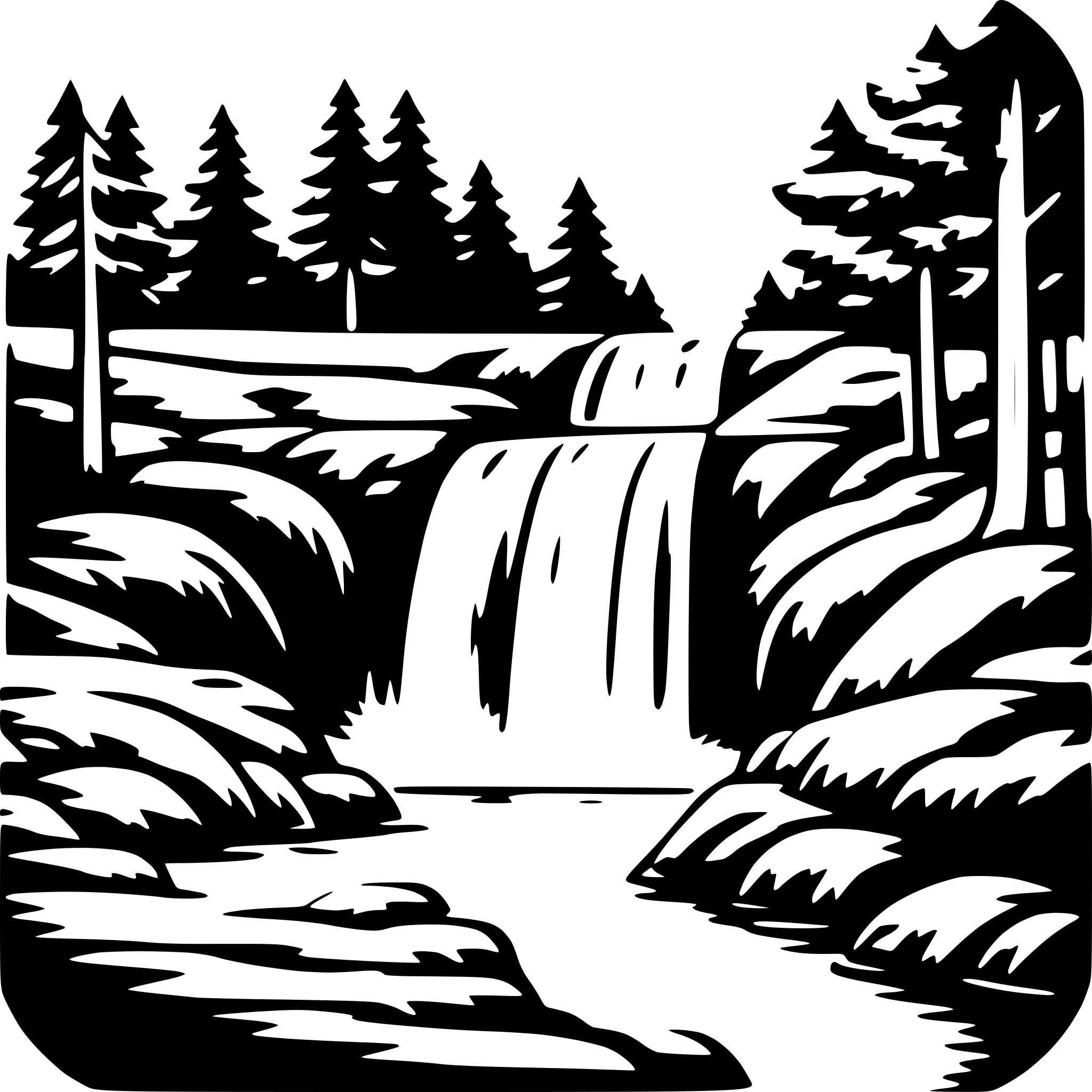 AI-generated SVG of 'waterfall in forest'