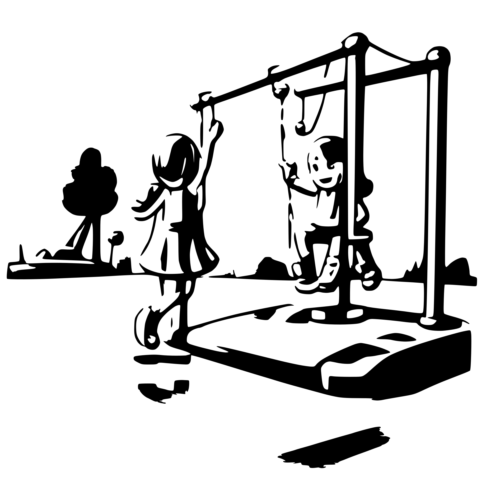 AI-generated SVG of 'children playing on a playground'
