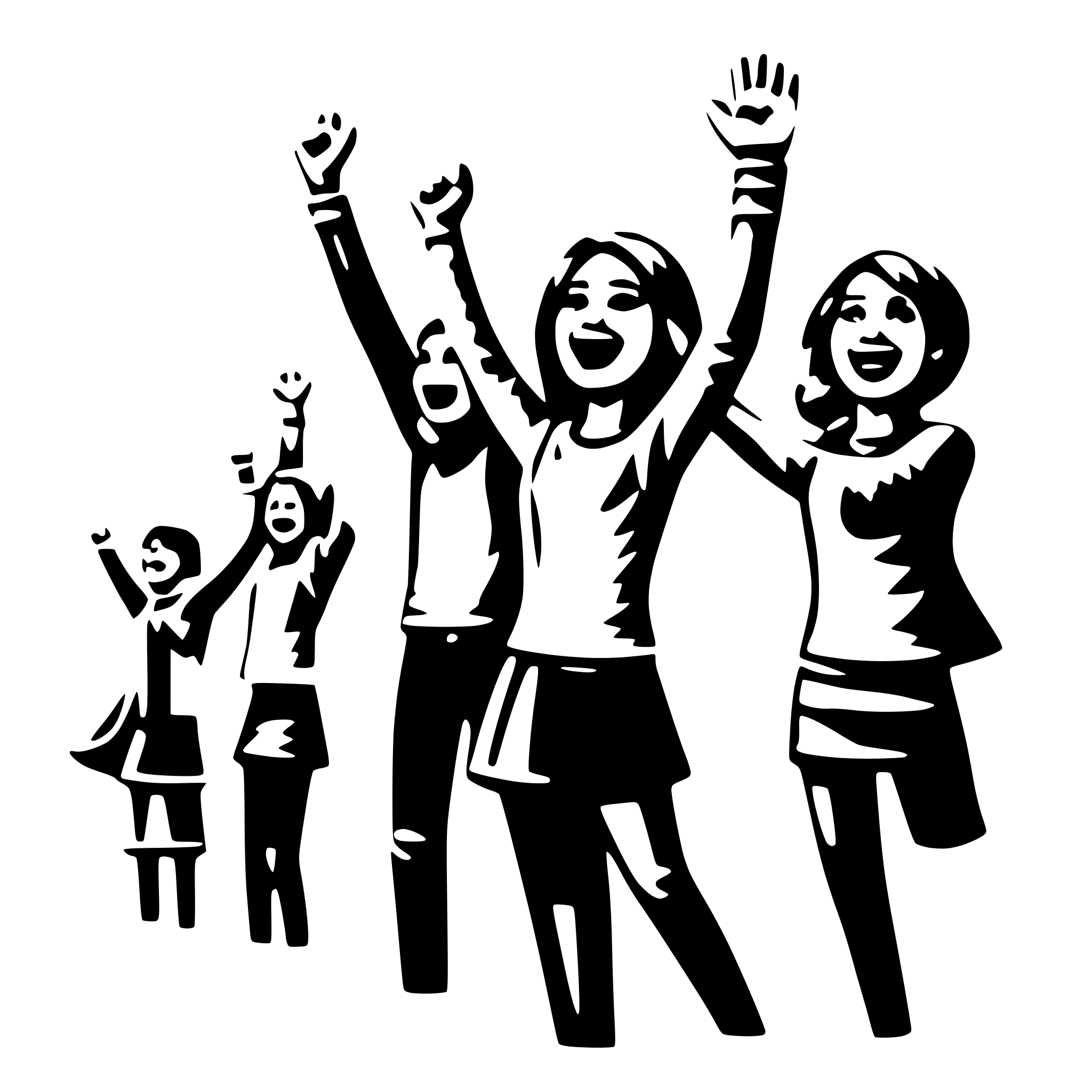 AI-generated SVG of a people cheering