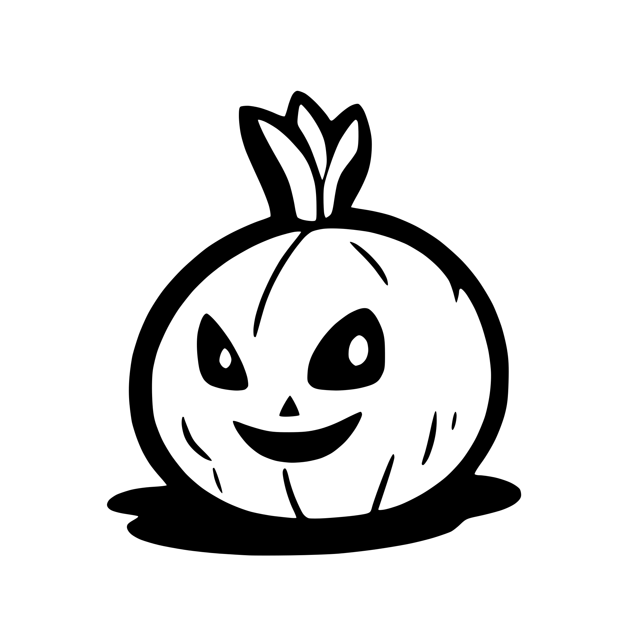 AI-generated SVG of a black and white illustrated cartoon style halloween, vector style