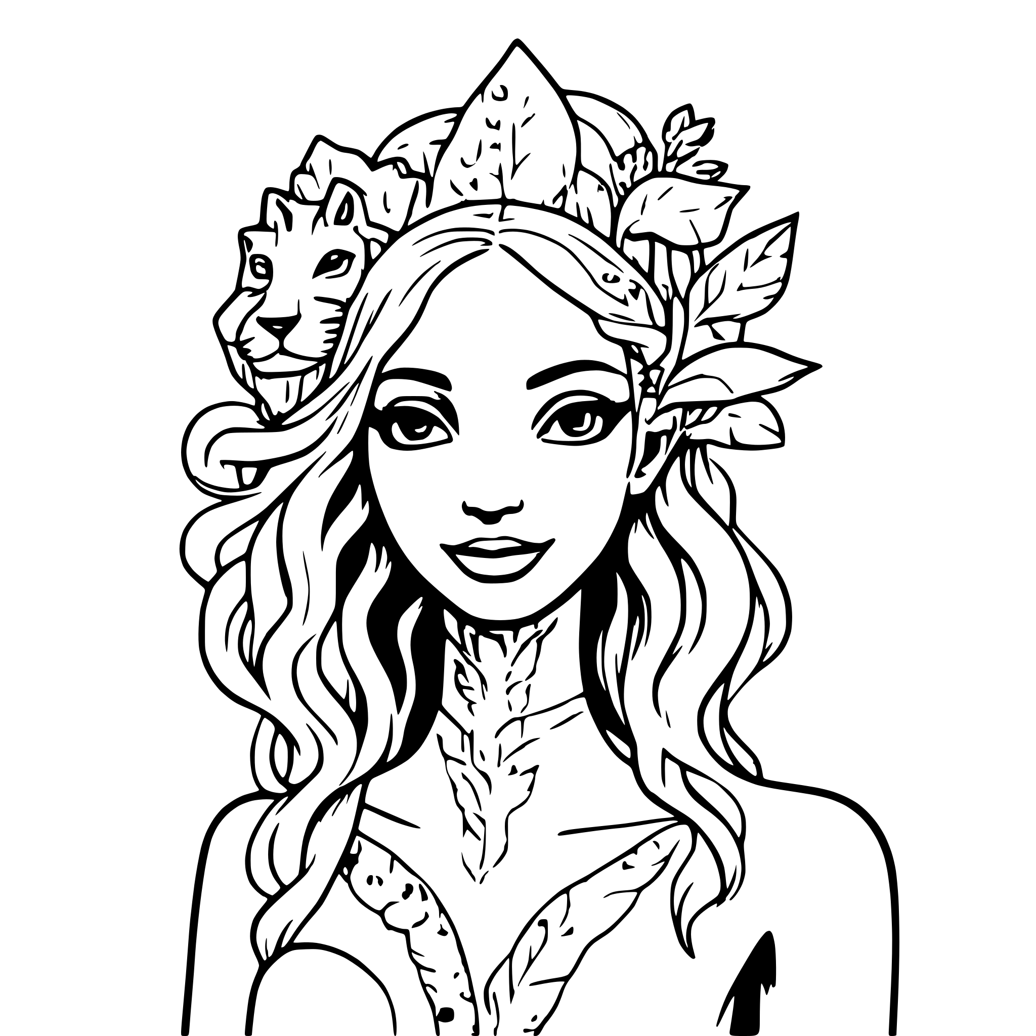 AI-generated SVG of a a cross between a mermaid and a lion holding a party