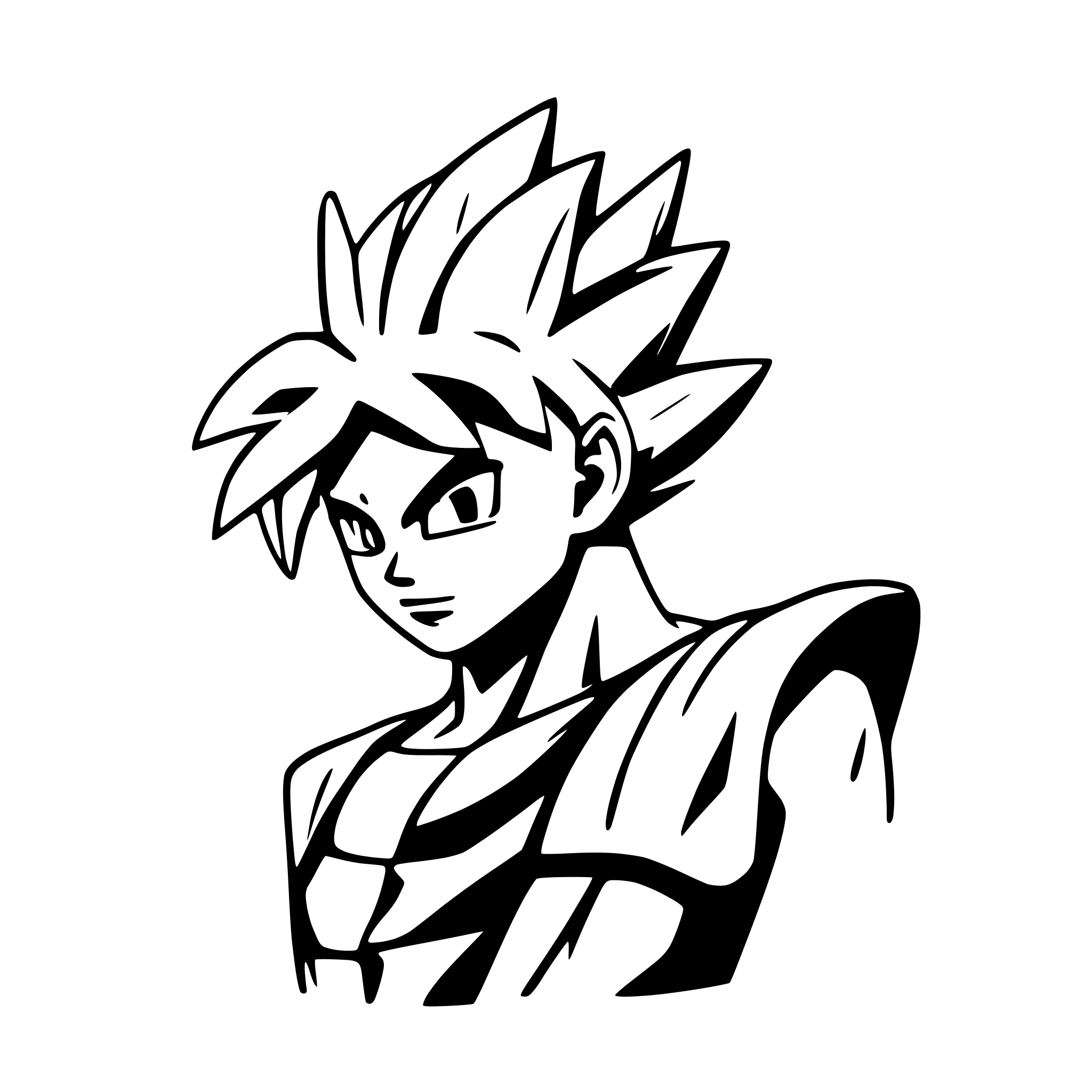 AI-generated SVG of a dragonball goku