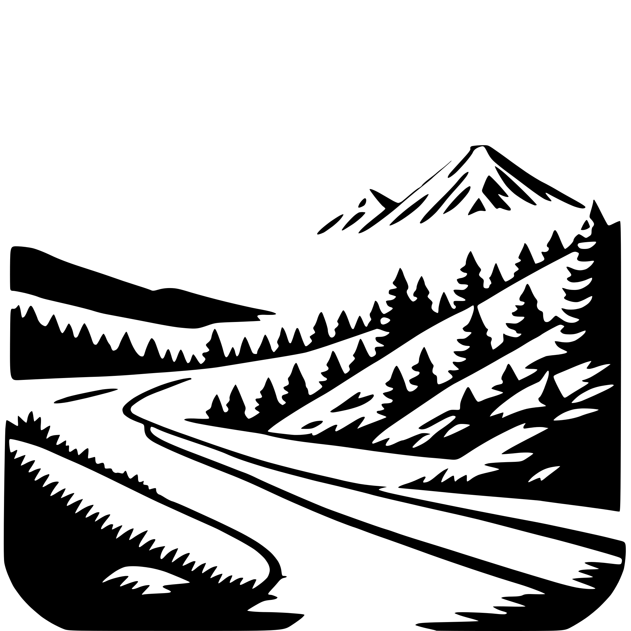AI-generated SVG of a mountain sunrise view