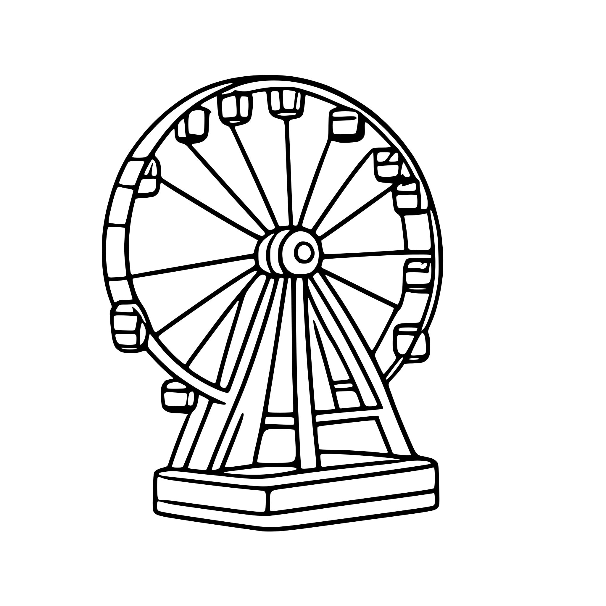 AI-generated SVG of 'ferris wheel by the sea'