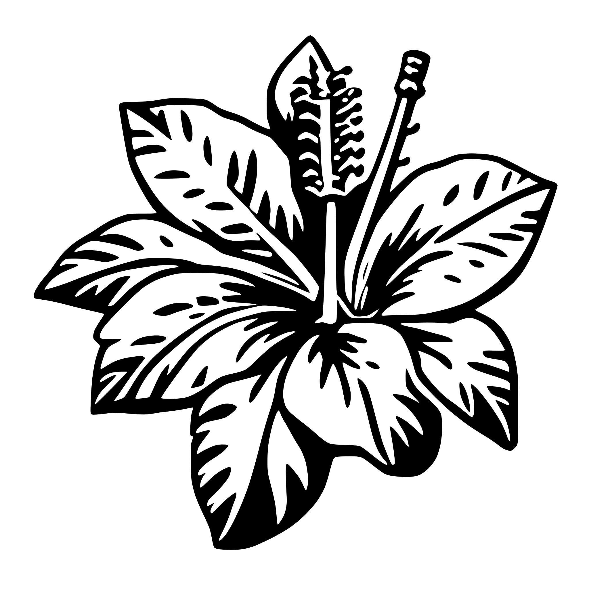 AI-generated SVG of a hibiscus tiki
