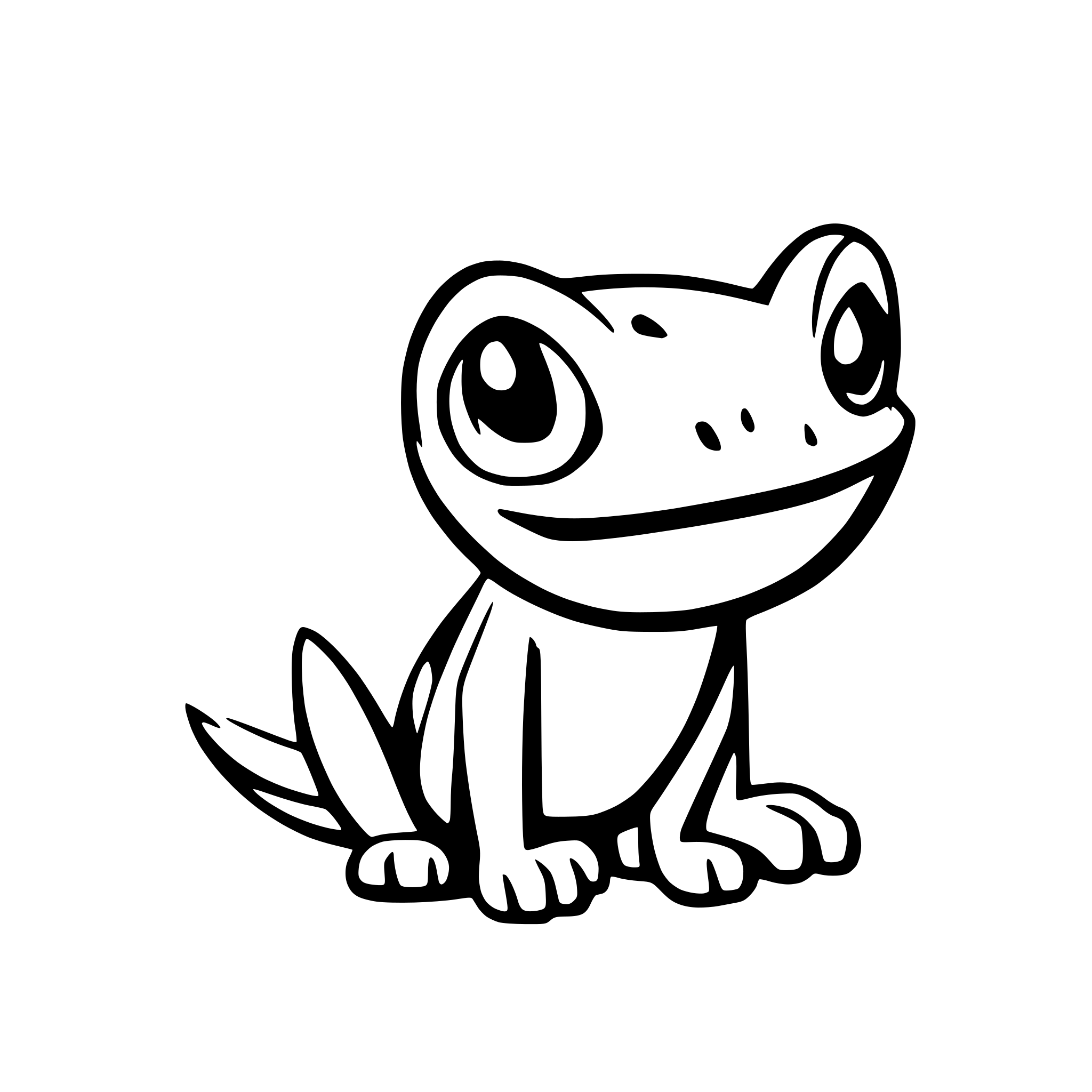 AI-generated SVG of a forward profile of a frog