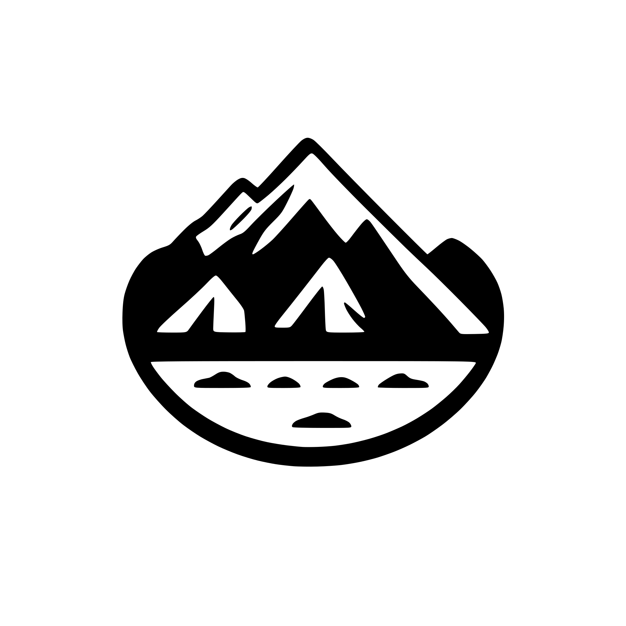 AI-generated SVG of 'Mountain with show'