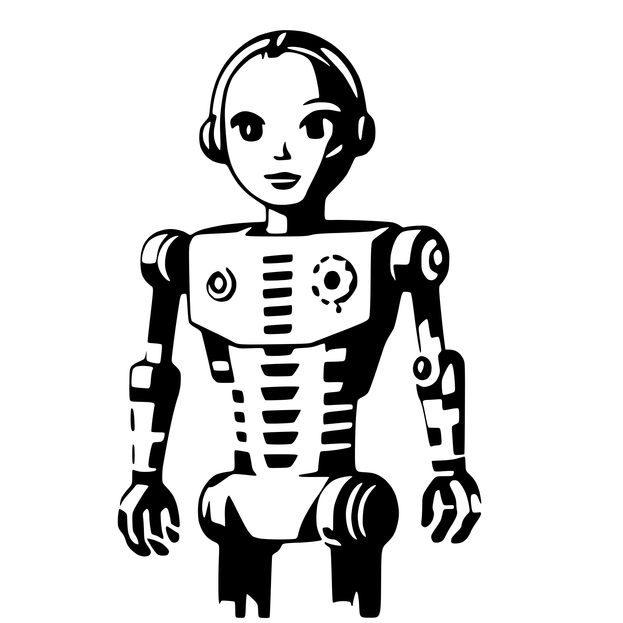 AI-generated SVG of 'robot with gears and circuits'
